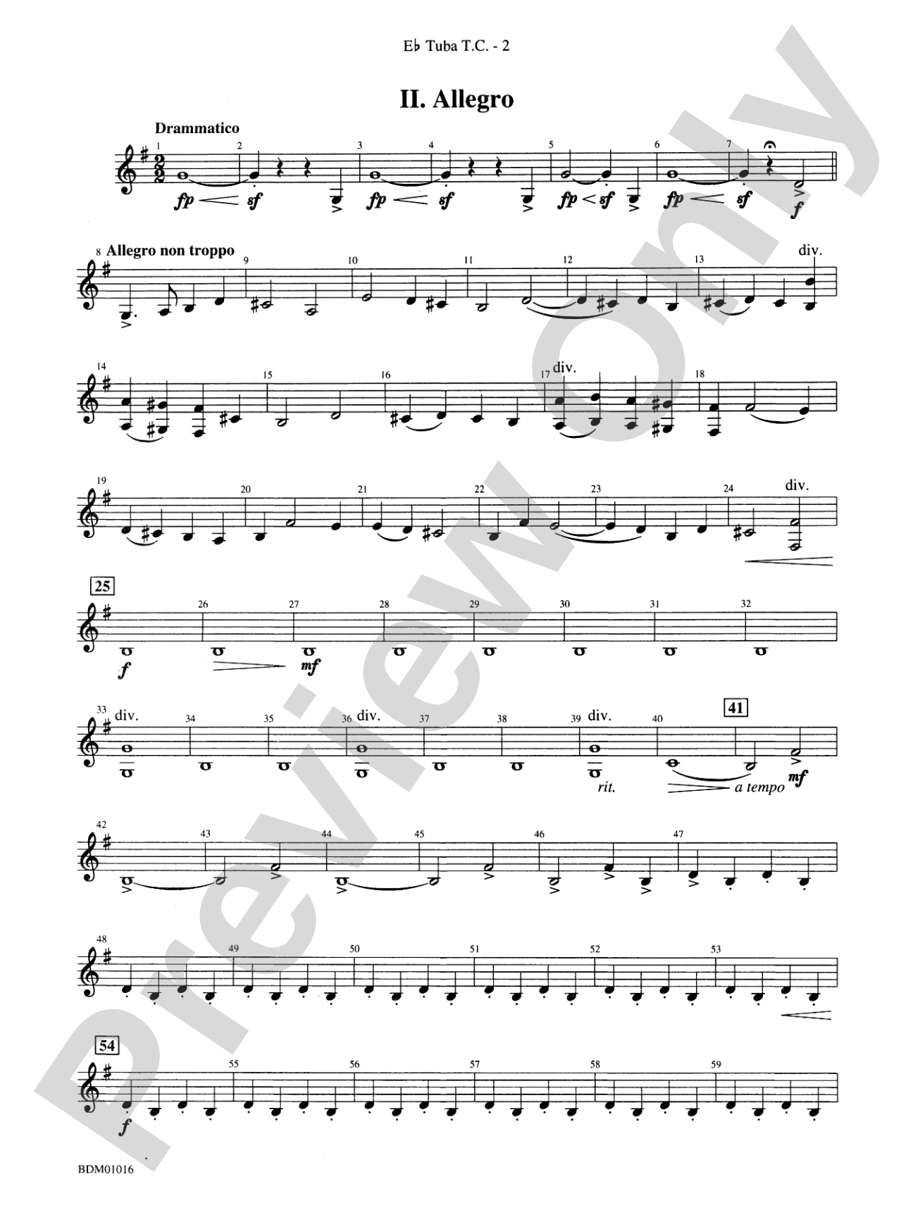 Fanfare and Allegro: (wp) E-flat Tuba T.C.