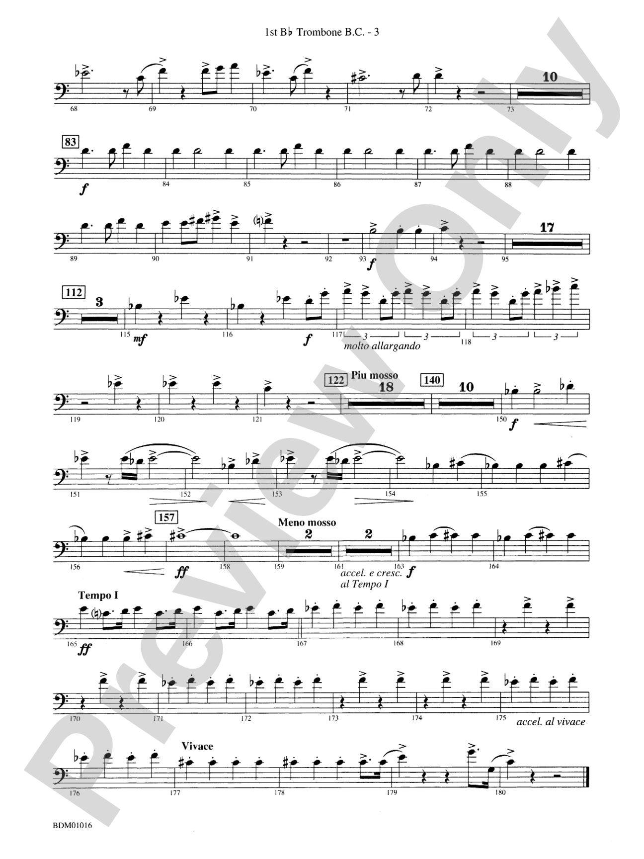 Fanfare and Allegro: (wp) 1st B-flat Trombone B.C.