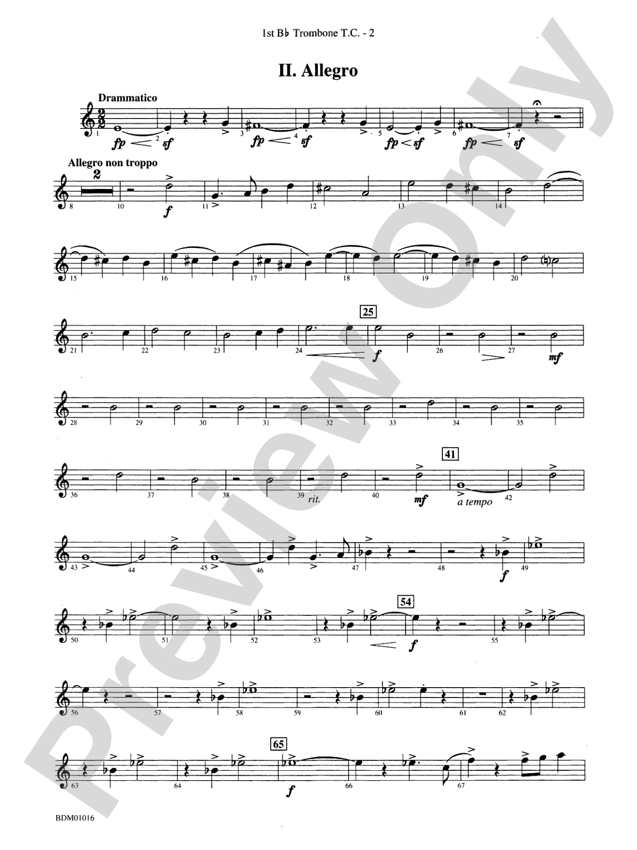 Fanfare and Allegro: (wp) 1st B-flat Trombone T.C.