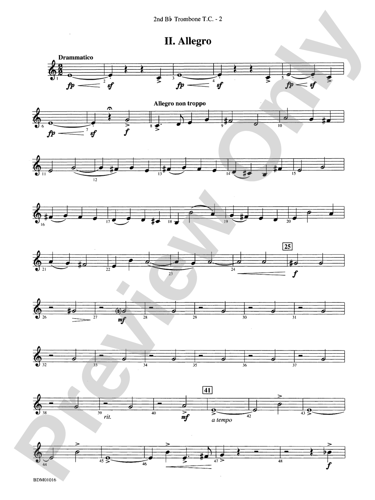 Fanfare and Allegro: (wp) 2nd B-flat Trombone T.C.