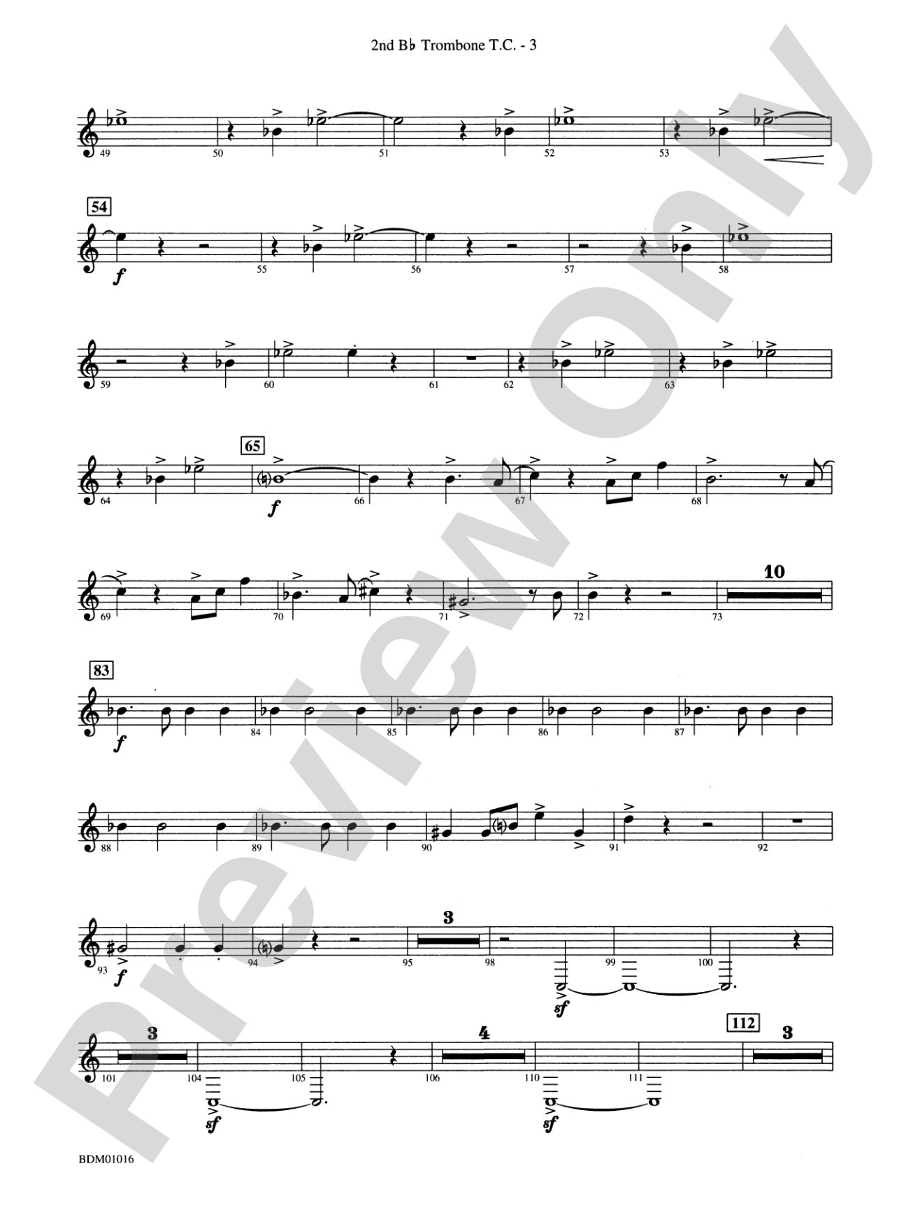 Fanfare and Allegro: (wp) 2nd B-flat Trombone T.C.
