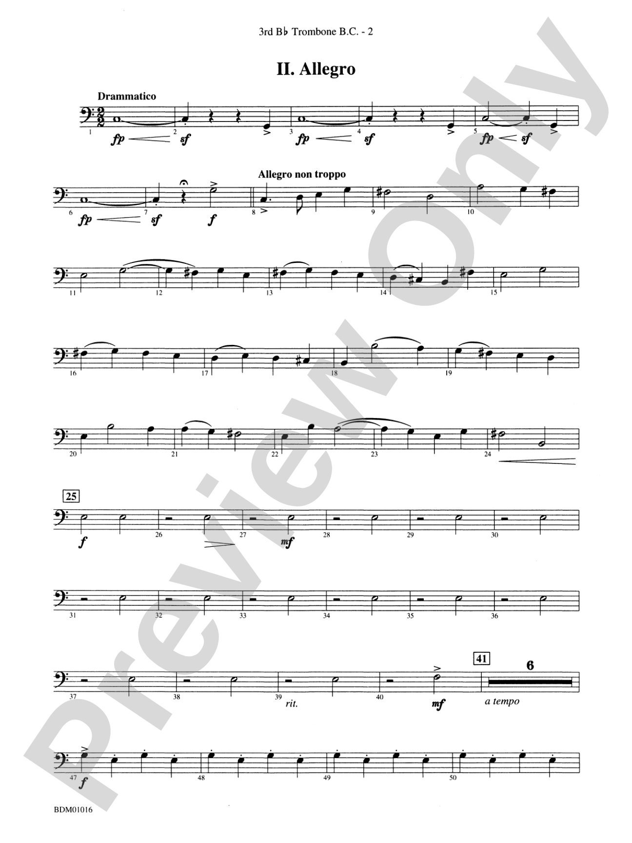 Fanfare and Allegro: (wp) 3rd B-flat Trombone B.C.