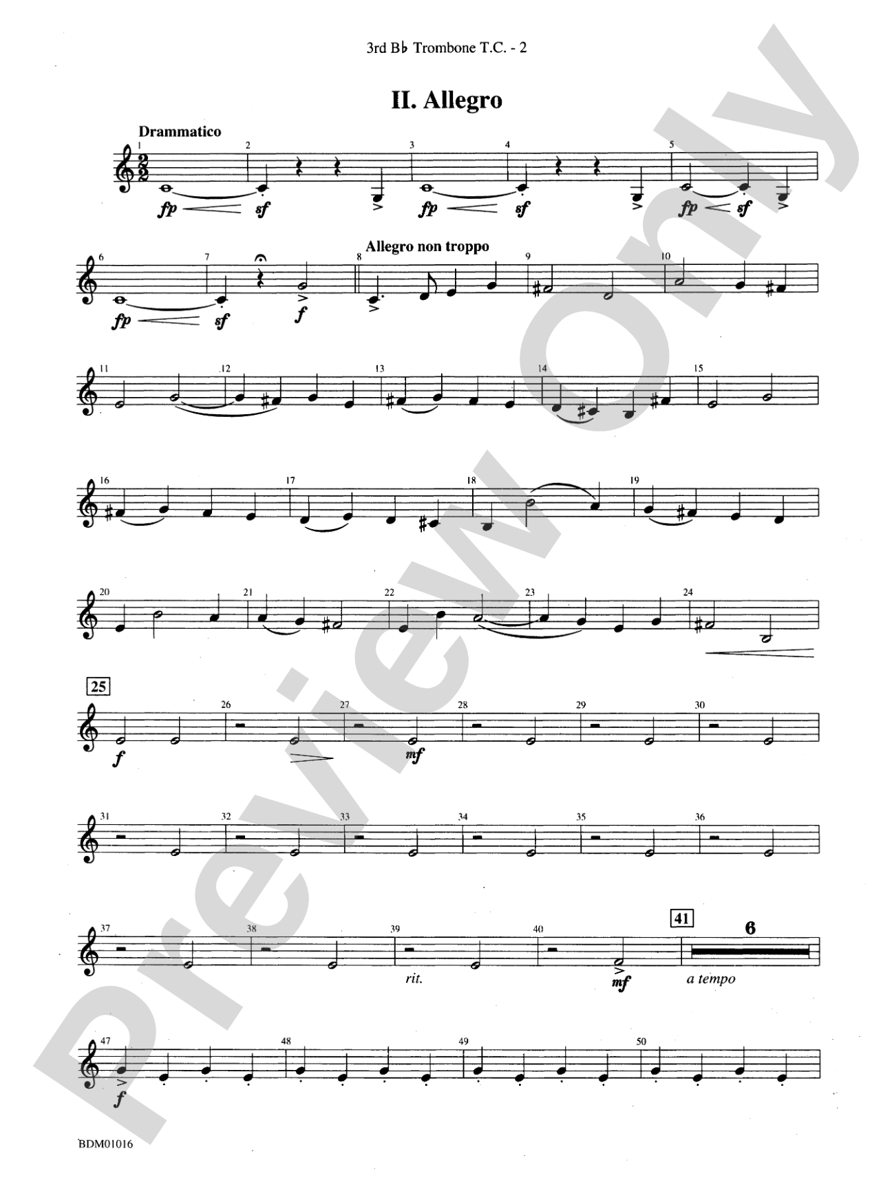 Fanfare and Allegro: (wp) 3rd B-flat Trombone T.C.
