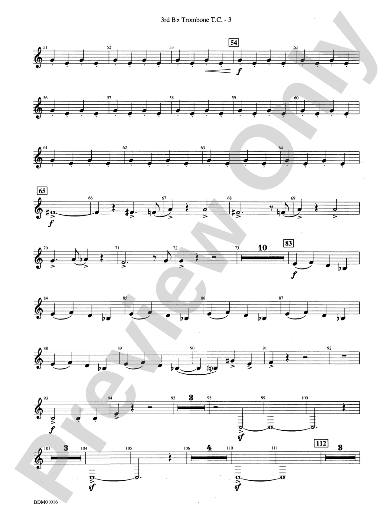 Fanfare and Allegro: (wp) 3rd B-flat Trombone T.C.