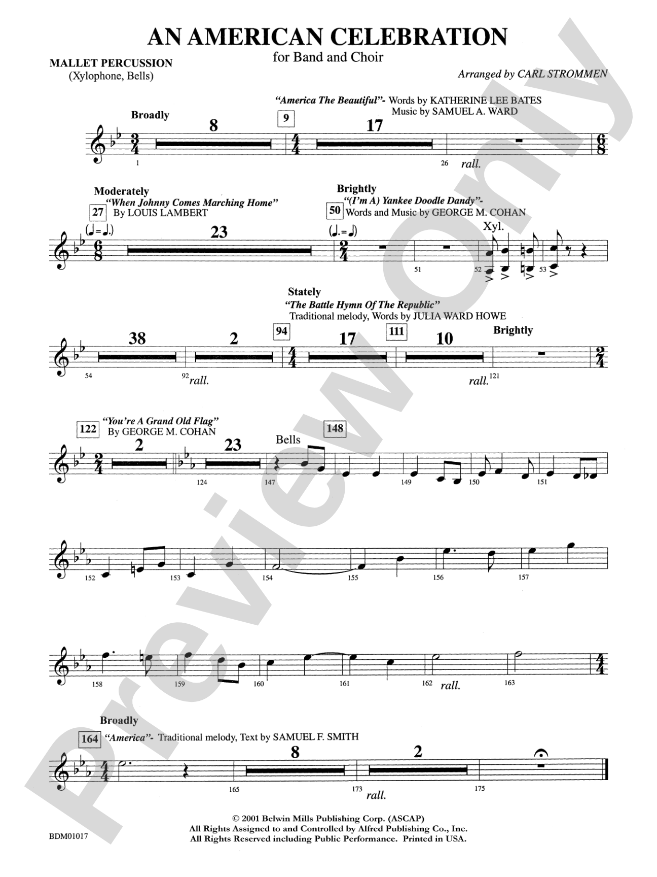 An American Celebration (for Band and Choir): Mallets