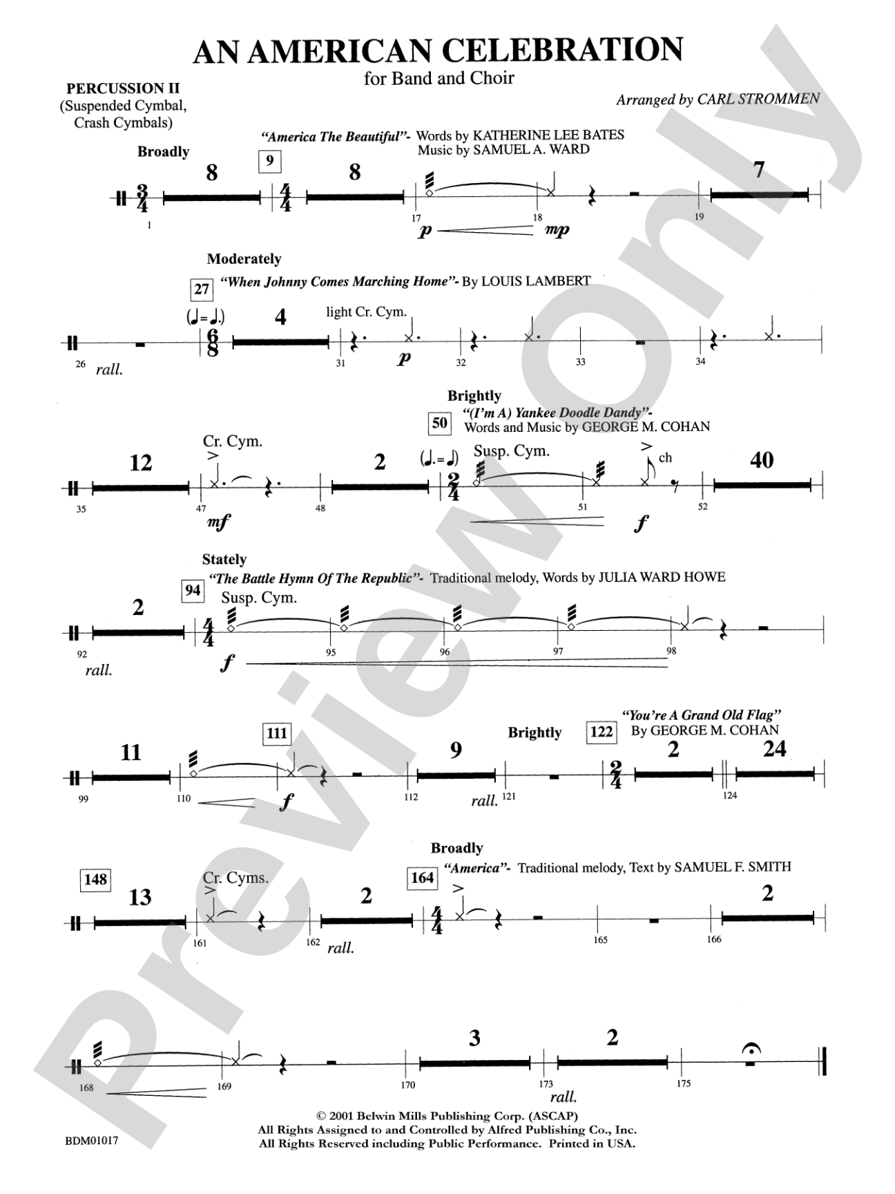 An American Celebration (for Band and Choir): 2nd Percussion