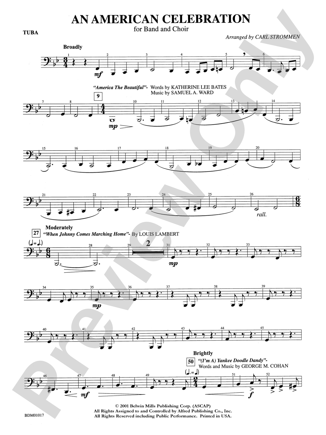 An American Celebration (for Band and Choir): Tuba