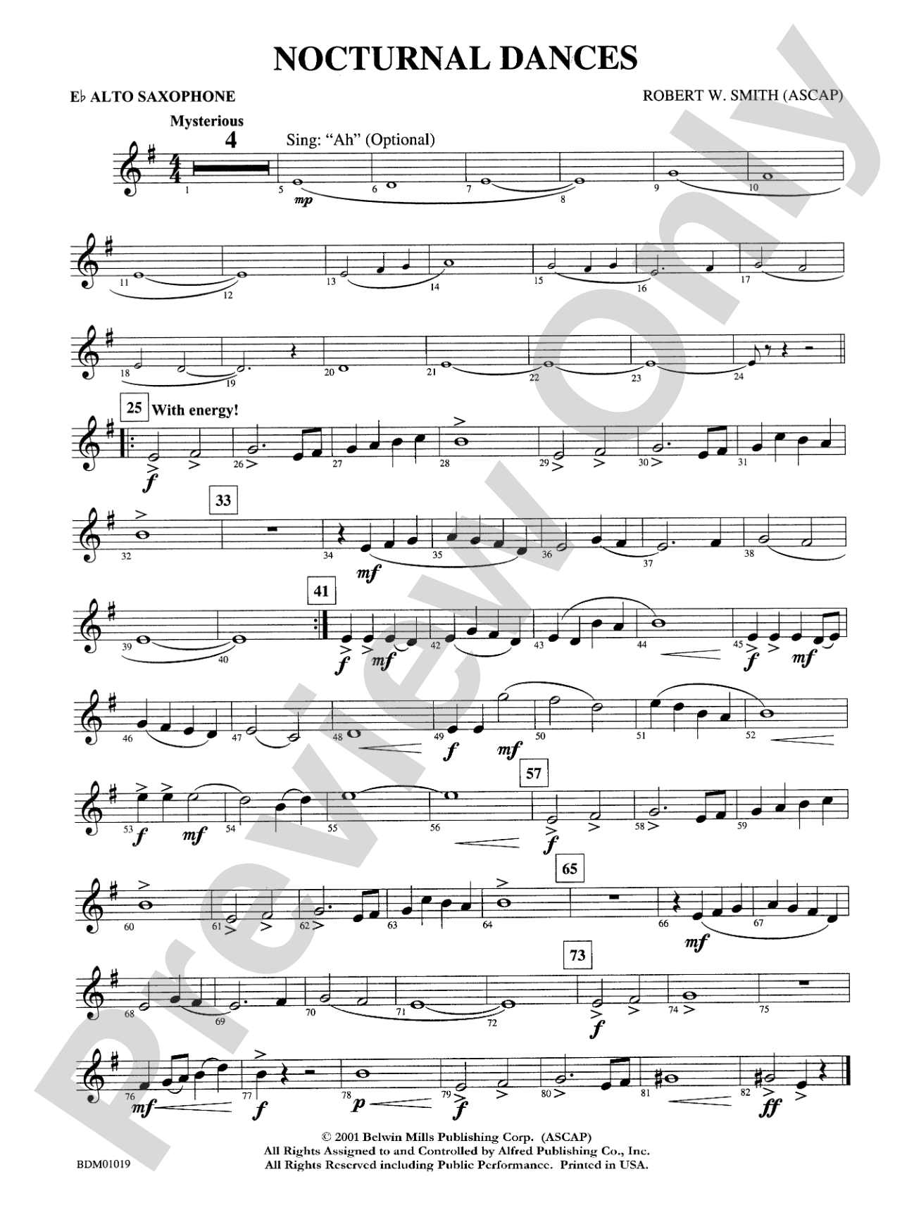 Nocturnal Dances: E-flat Alto Saxophone