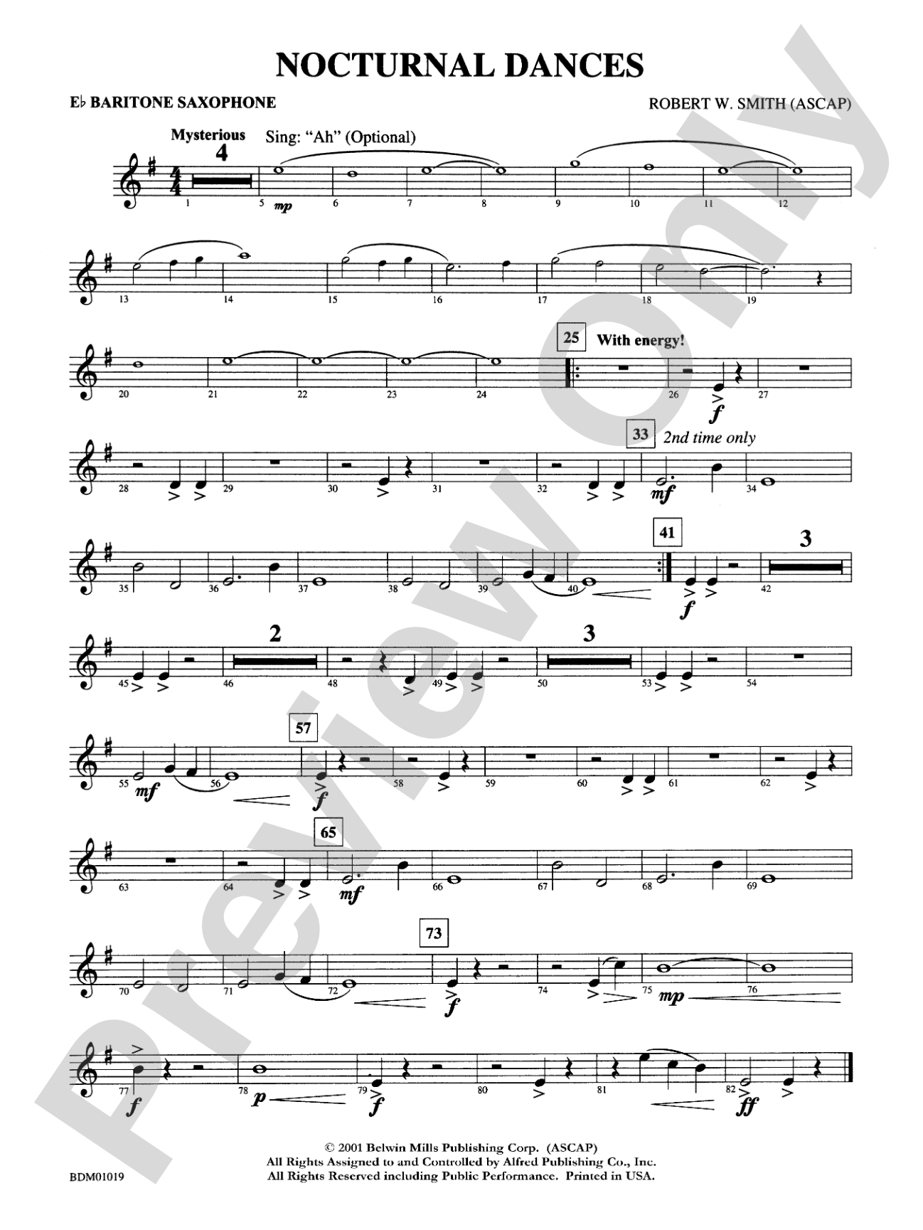 Nocturnal Dances: E-flat Baritone Saxophone