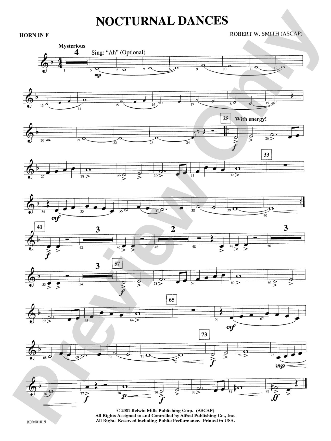 Nocturnal Dances: 1st F Horn