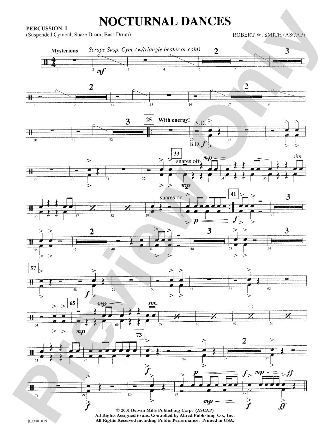 Nocturnal Dances: 1st Percussion