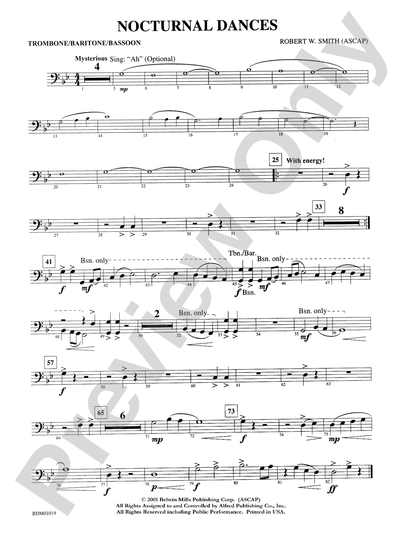 Nocturnal Dances: 1st Trombone