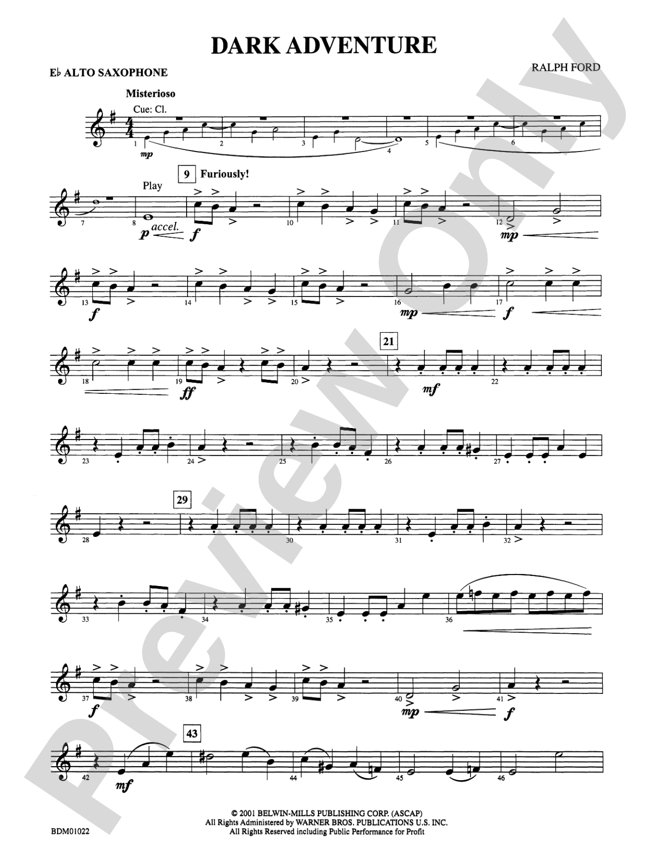 Dark Adventure: E-flat Alto Saxophone