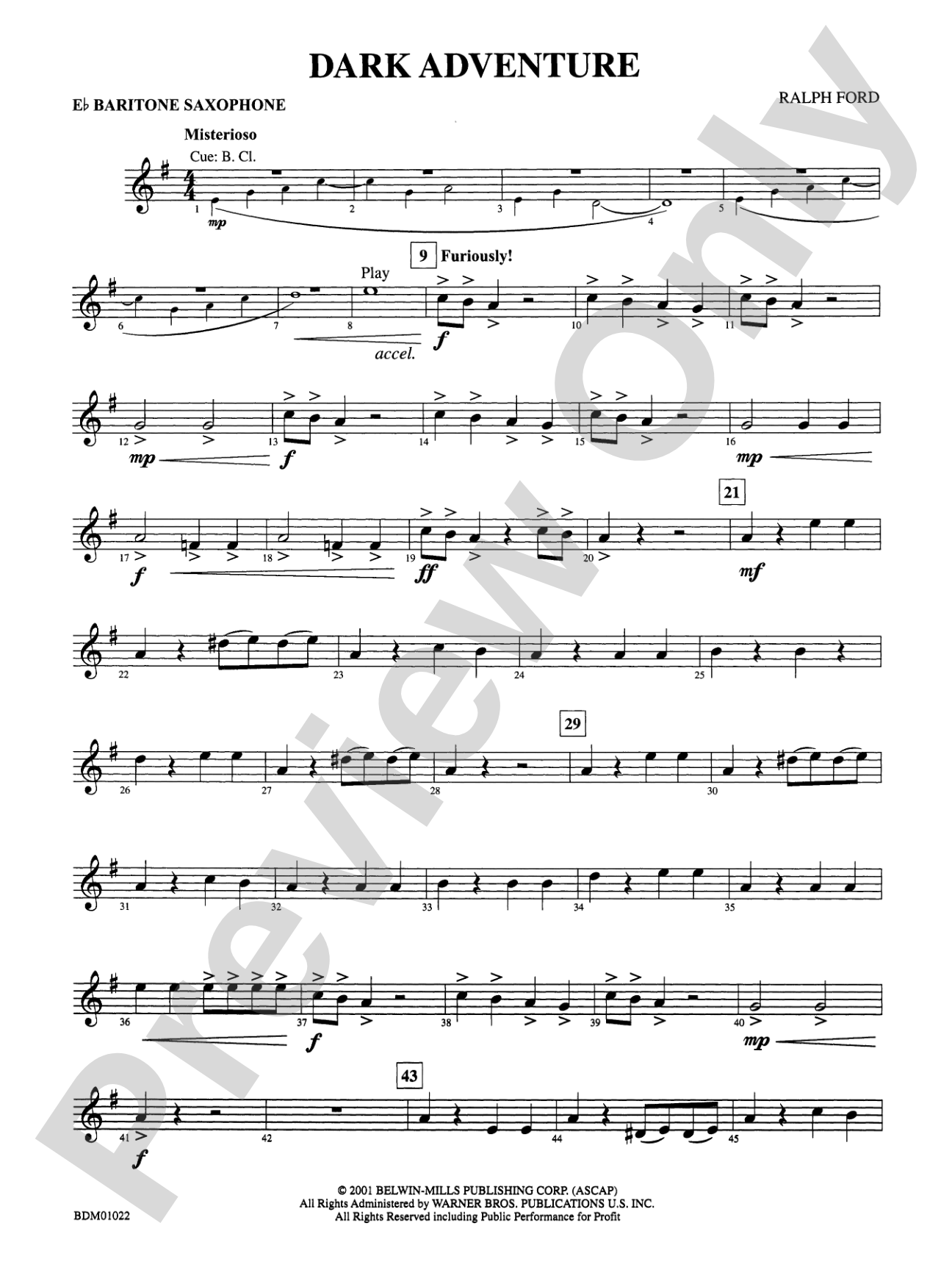 Dark Adventure: E-flat Baritone Saxophone