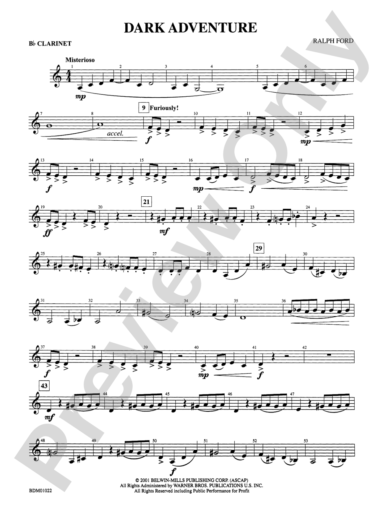Dark Adventure: 1st B-flat Clarinet