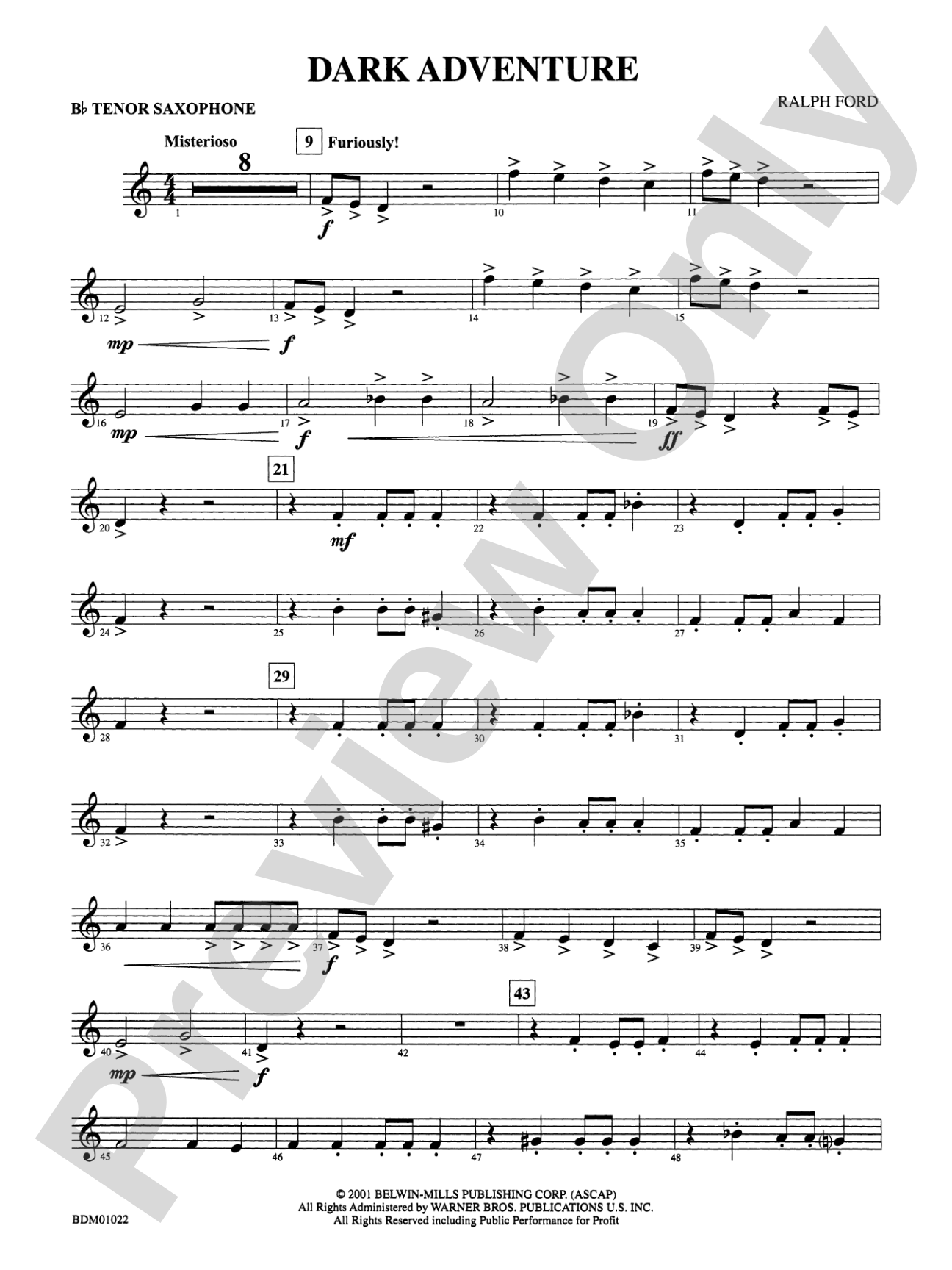 Dark Adventure: B-flat Tenor Saxophone