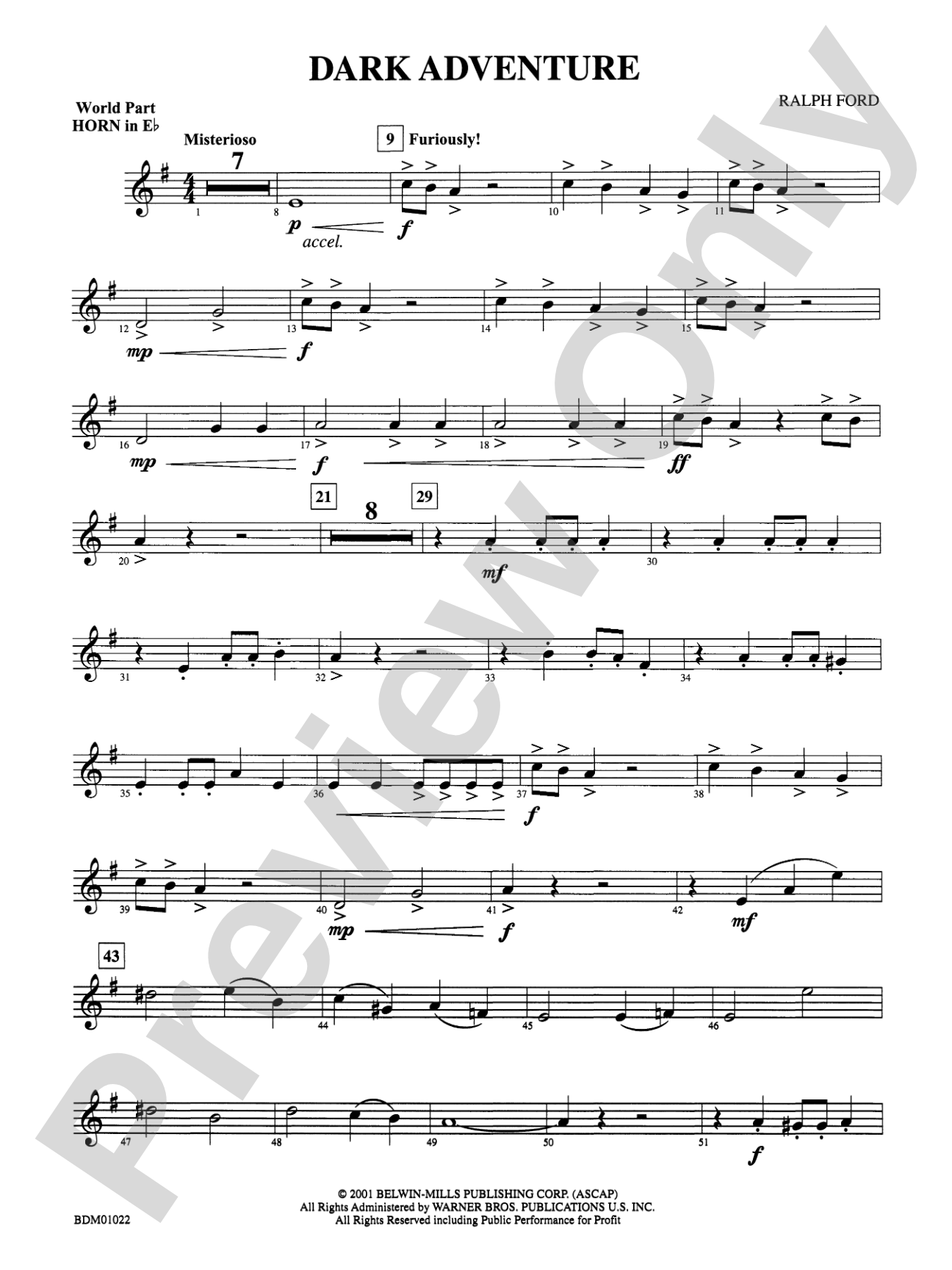 Dark Adventure: (wp) 1st Horn in E-flat