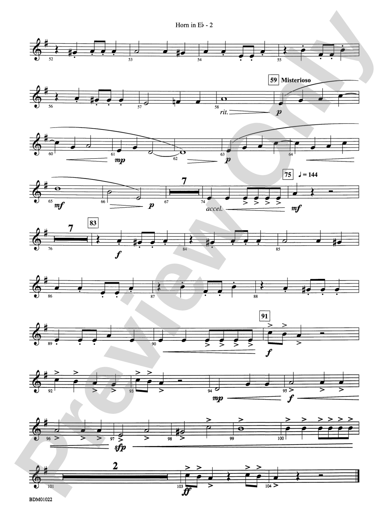 Dark Adventure: (wp) 1st Horn in E-flat
