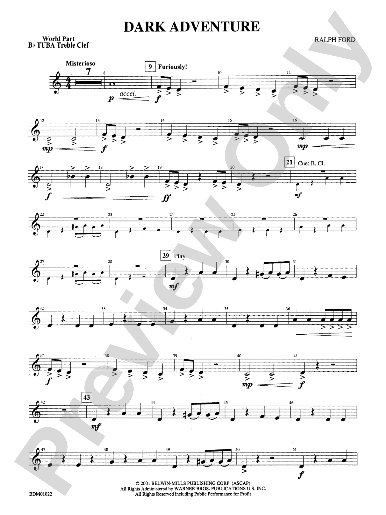 Dark Adventure: (wp) B-flat Tuba T.C.