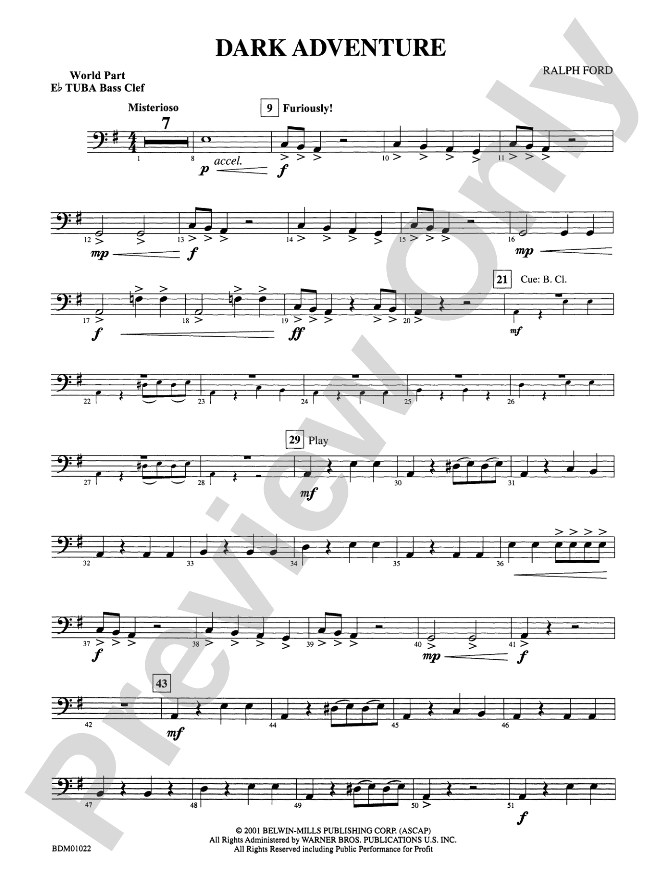 Dark Adventure: (wp) E-flat Tuba B.C.