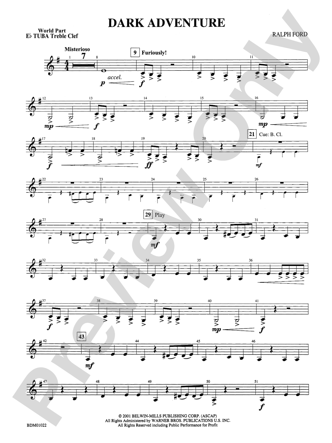 Dark Adventure: (wp) E-flat Tuba T.C.