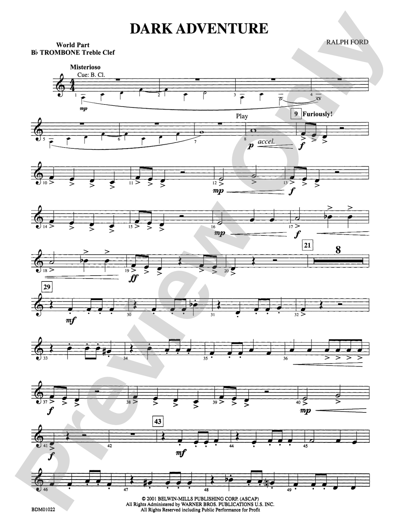 Dark Adventure: (wp) 1st B-flat Trombone T.C.