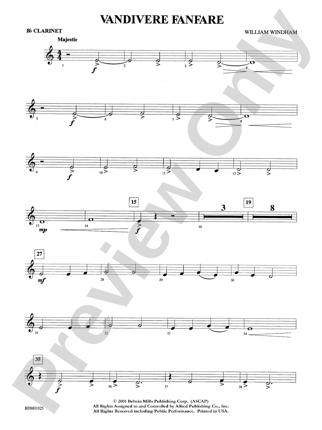 Vandivere Fanfare: 1st B-flat Clarinet