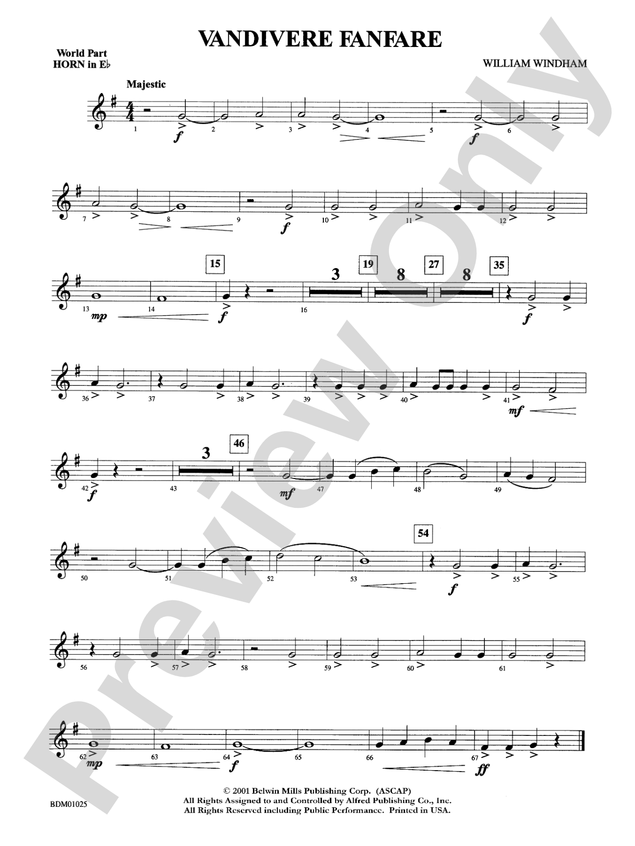 Vandivere Fanfare: WP 1st Horn in E-flat