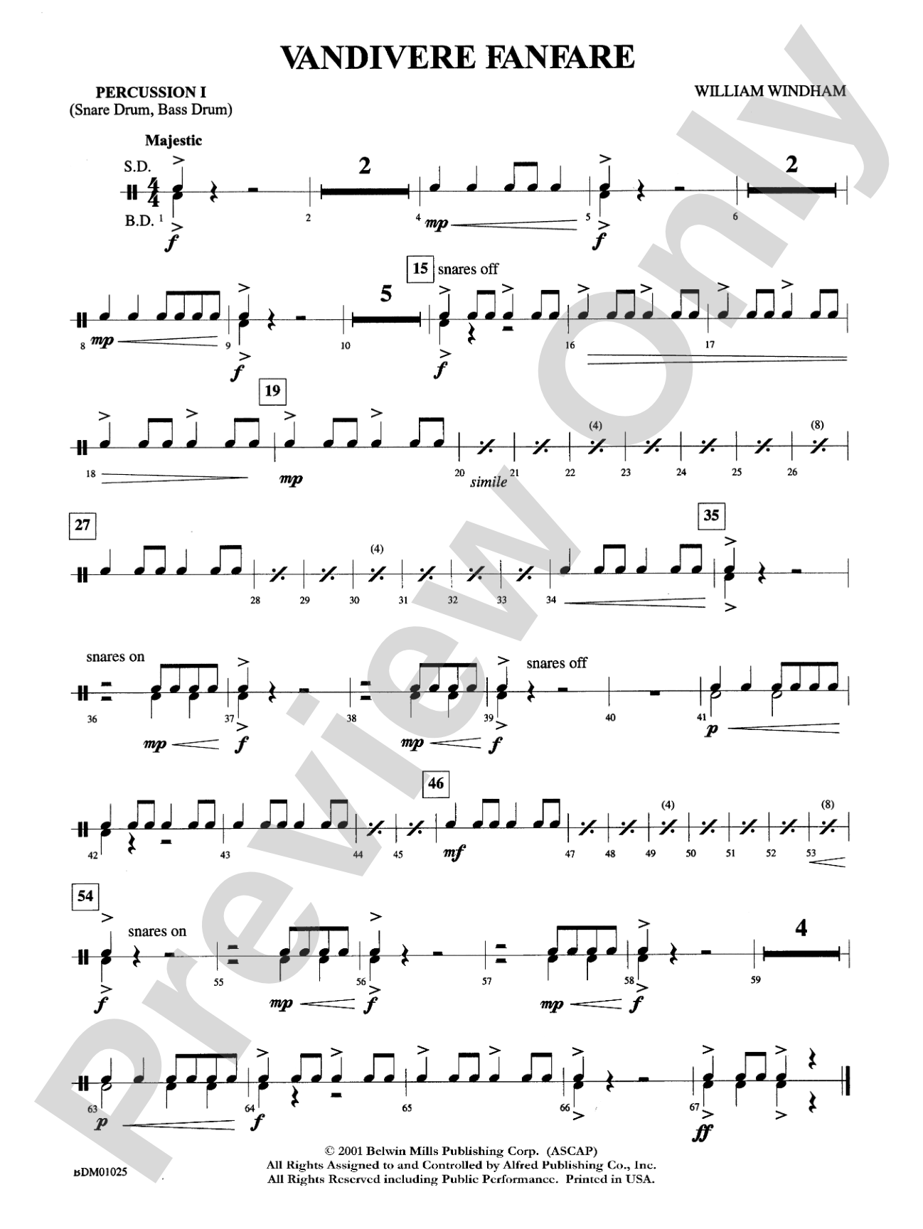 Vandivere Fanfare: 1st Percussion
