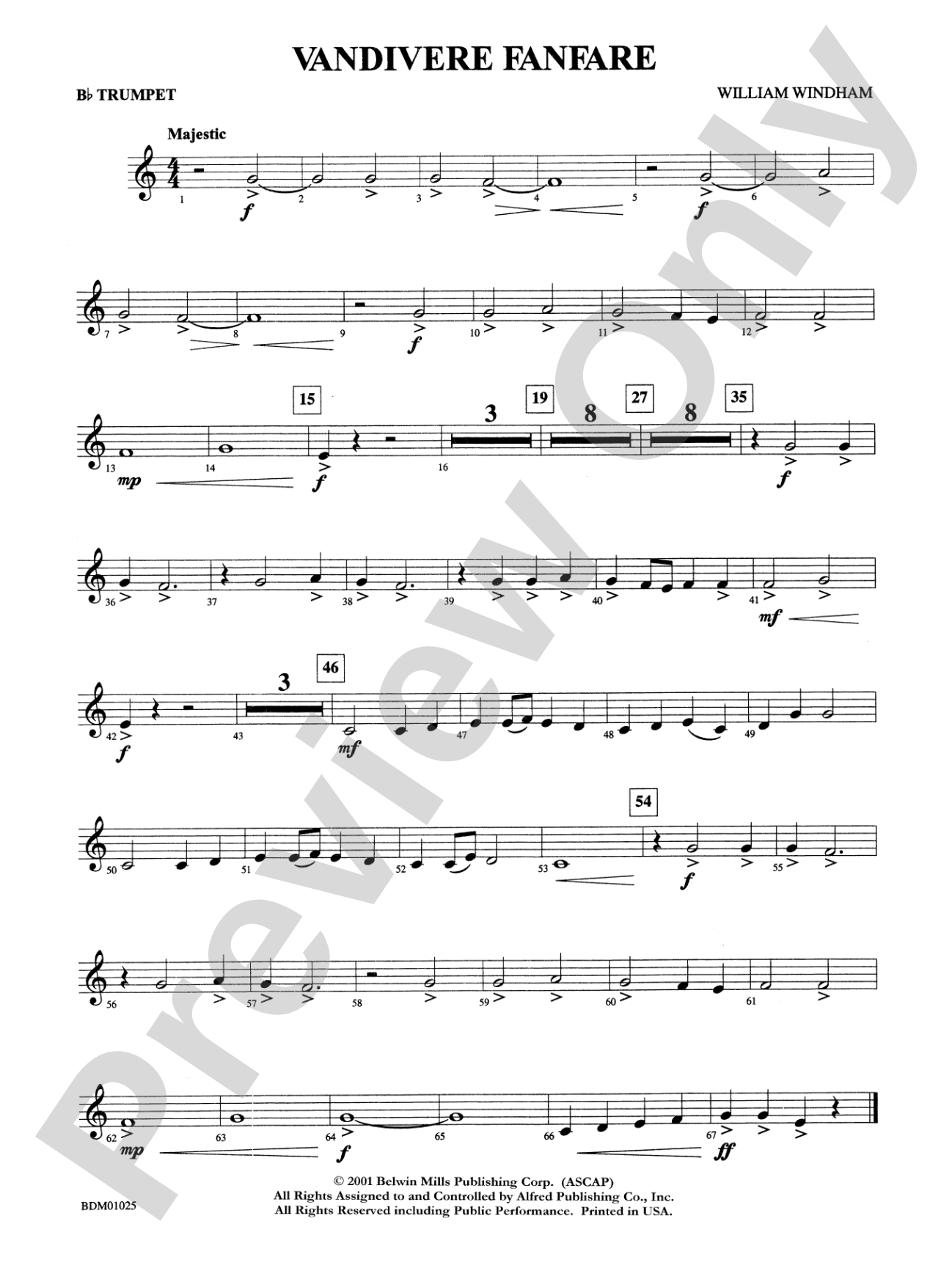 Vandivere Fanfare: 1st B-flat Trumpet