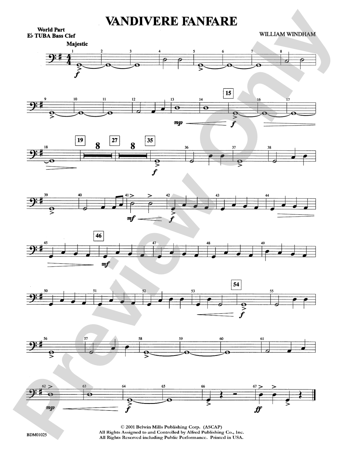 Vandivere Fanfare: WP E-flat Tuba B.C.