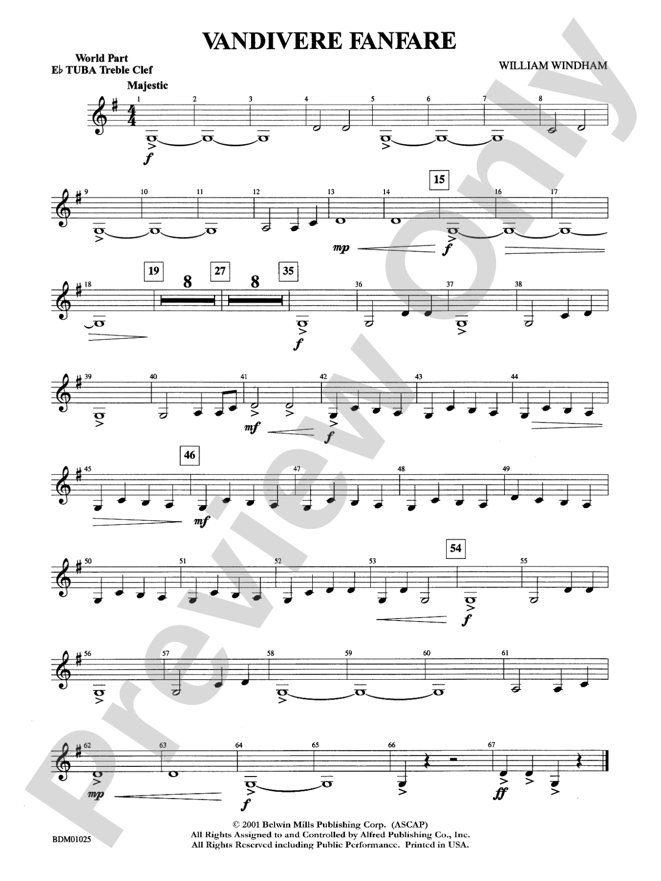 Vandivere Fanfare: WP E-flat Tuba T.C.