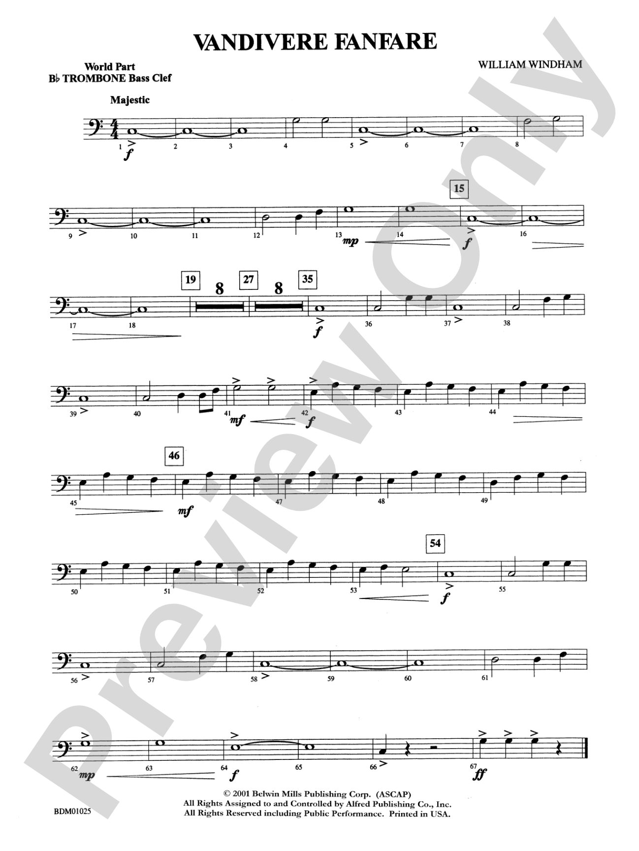 Vandivere Fanfare: WP 1st B-flat Trombone B.C.