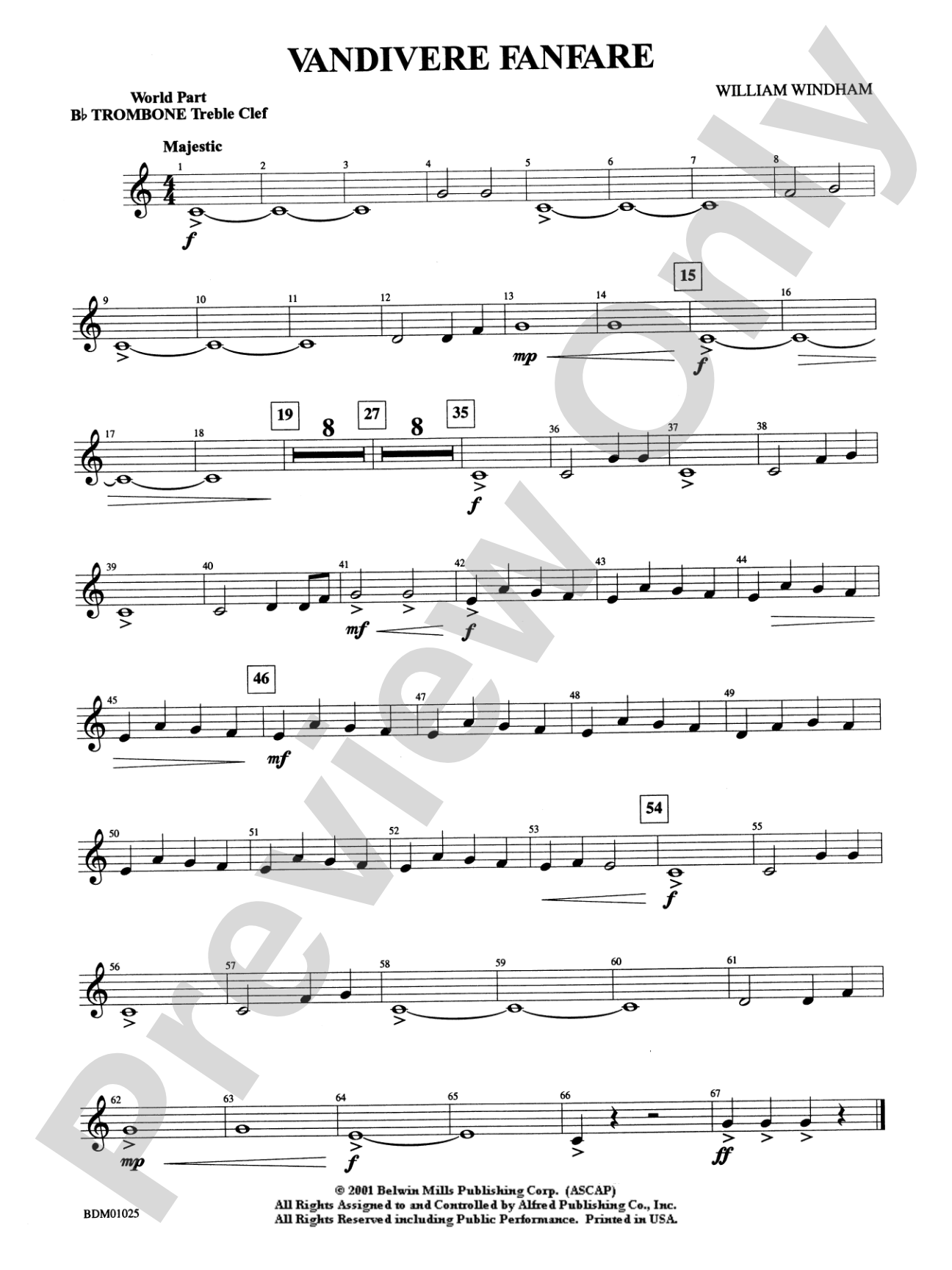 Vandivere Fanfare: WP 1st B-flat Trombone T.C.
