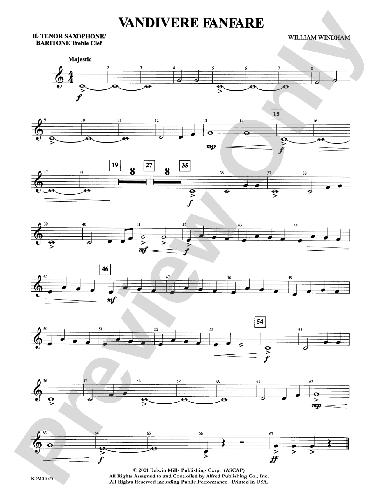 Vandivere Fanfare: B-flat Tenor Saxophone