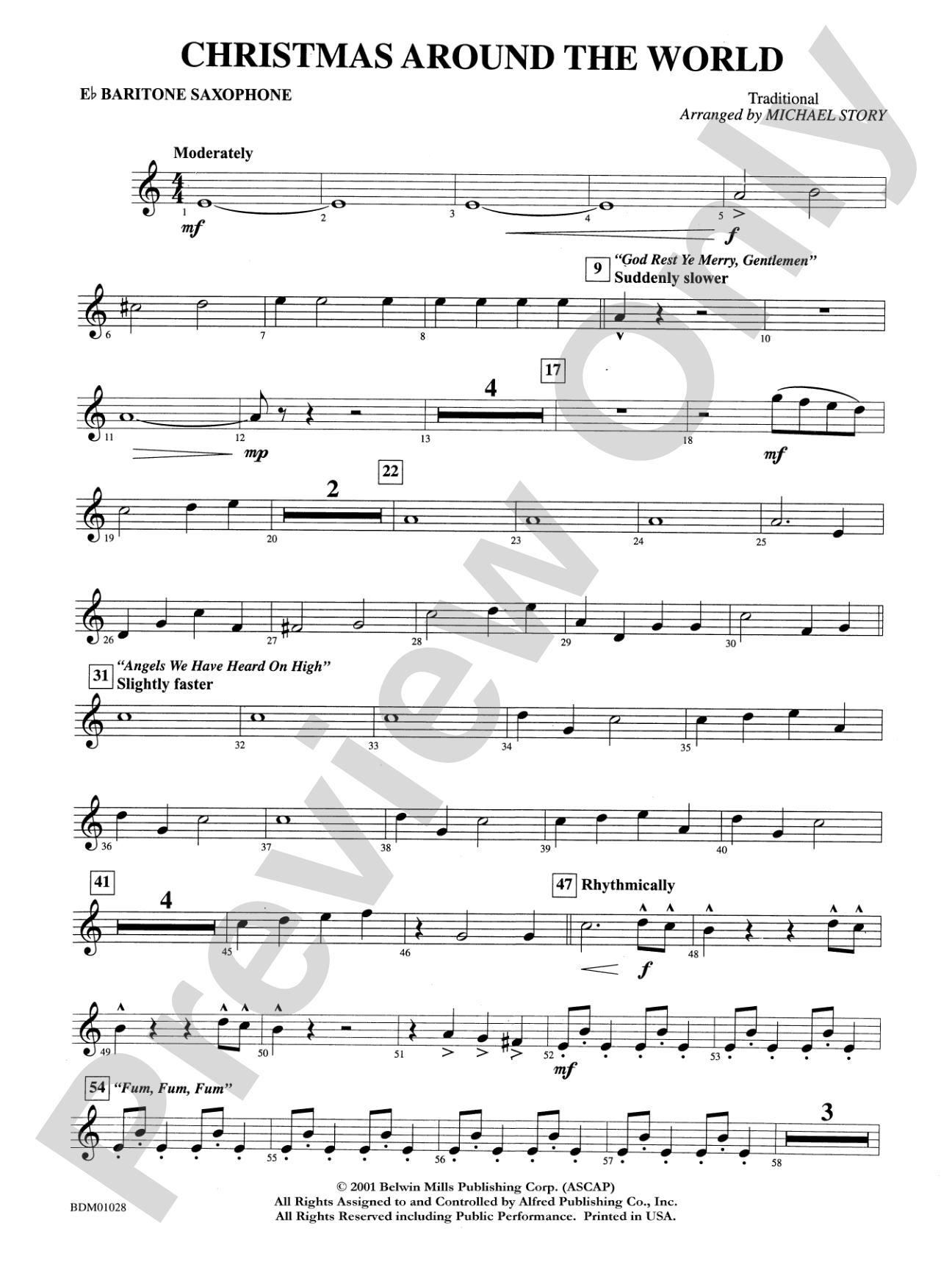 Christmas Around the World: E-flat Baritone Saxophone