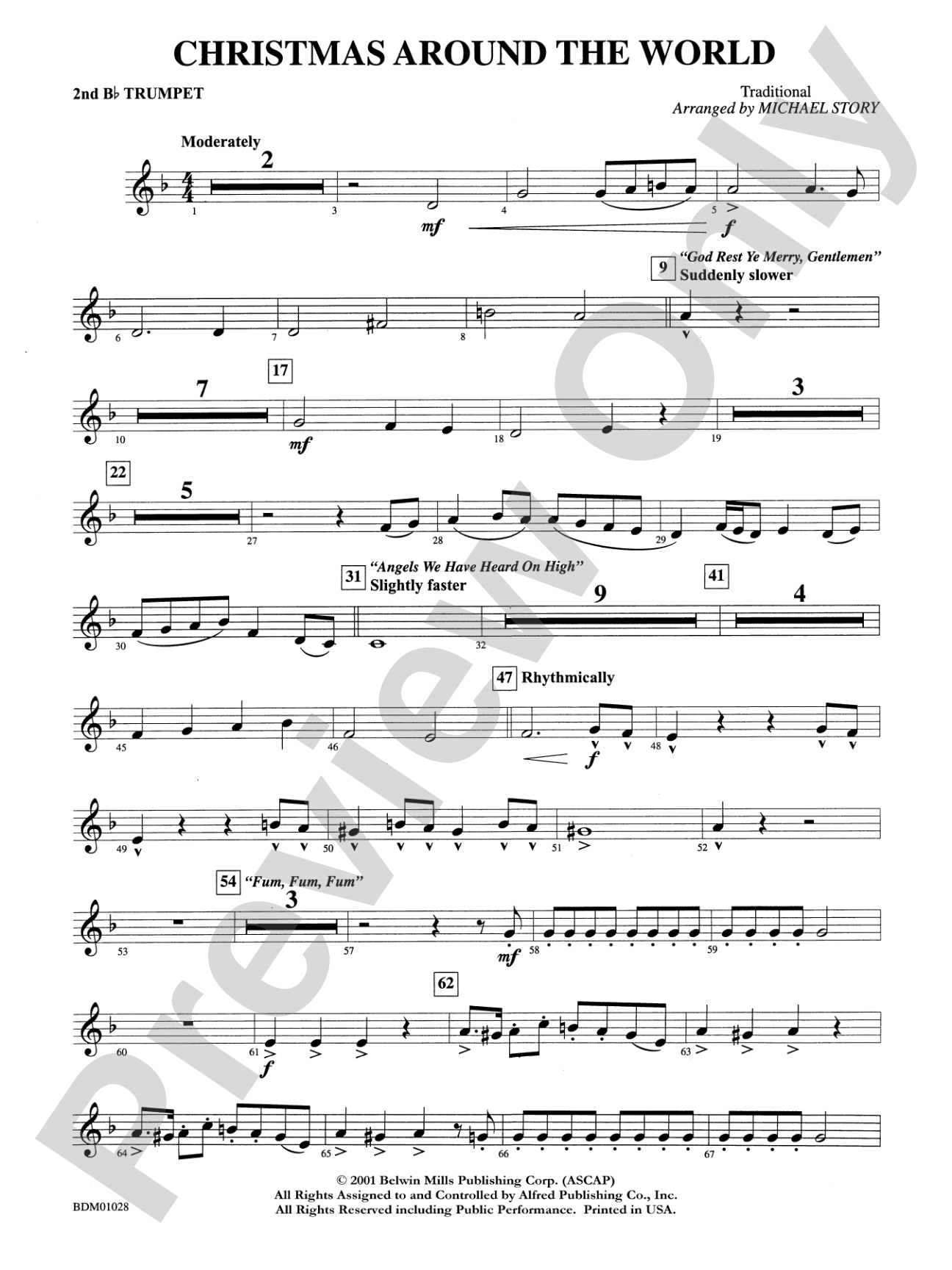 Christmas Around the World: 2nd B-flat Trumpet
