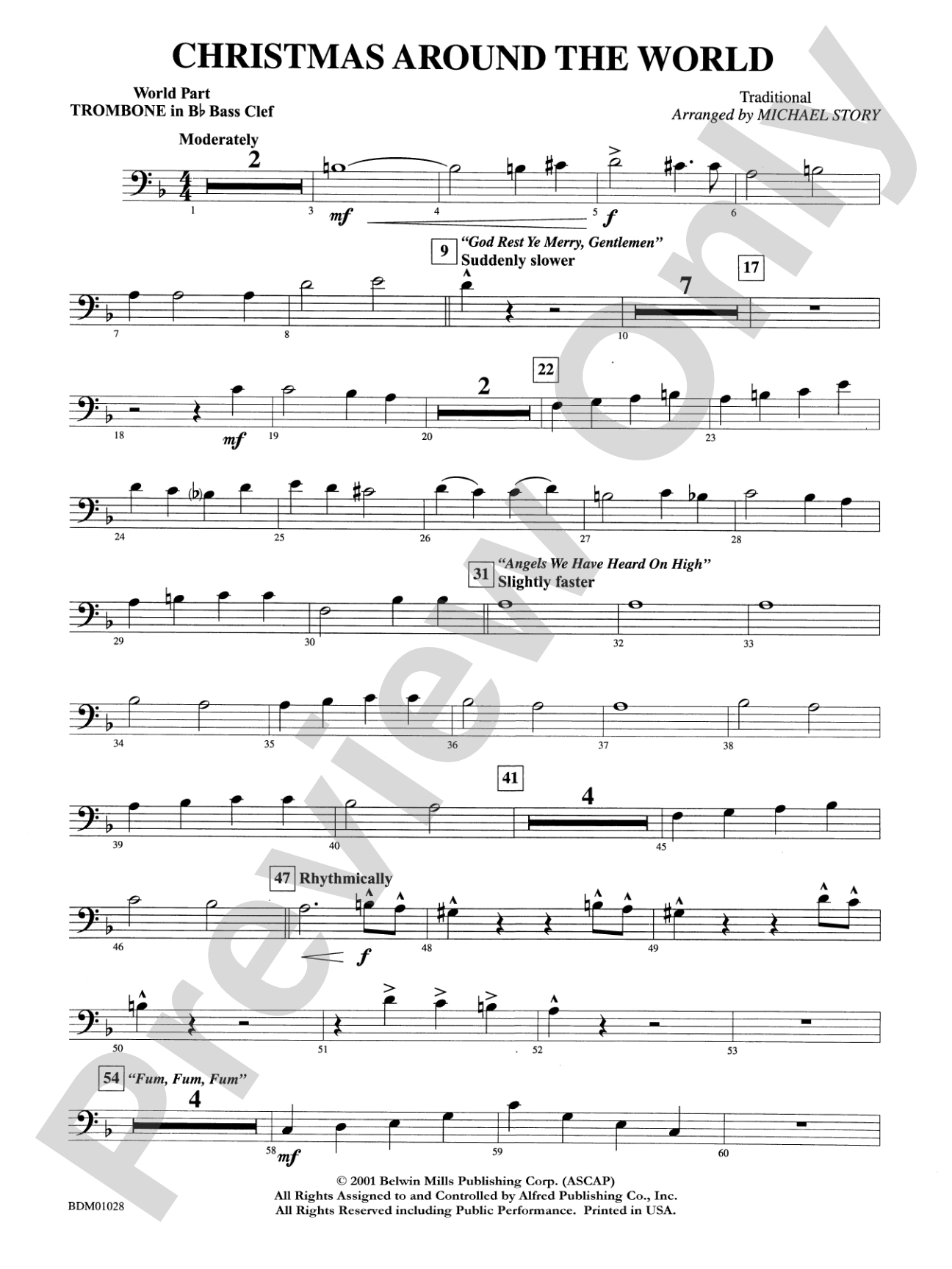 Christmas Around the World: WP 1st B-flat Trombone B.C.