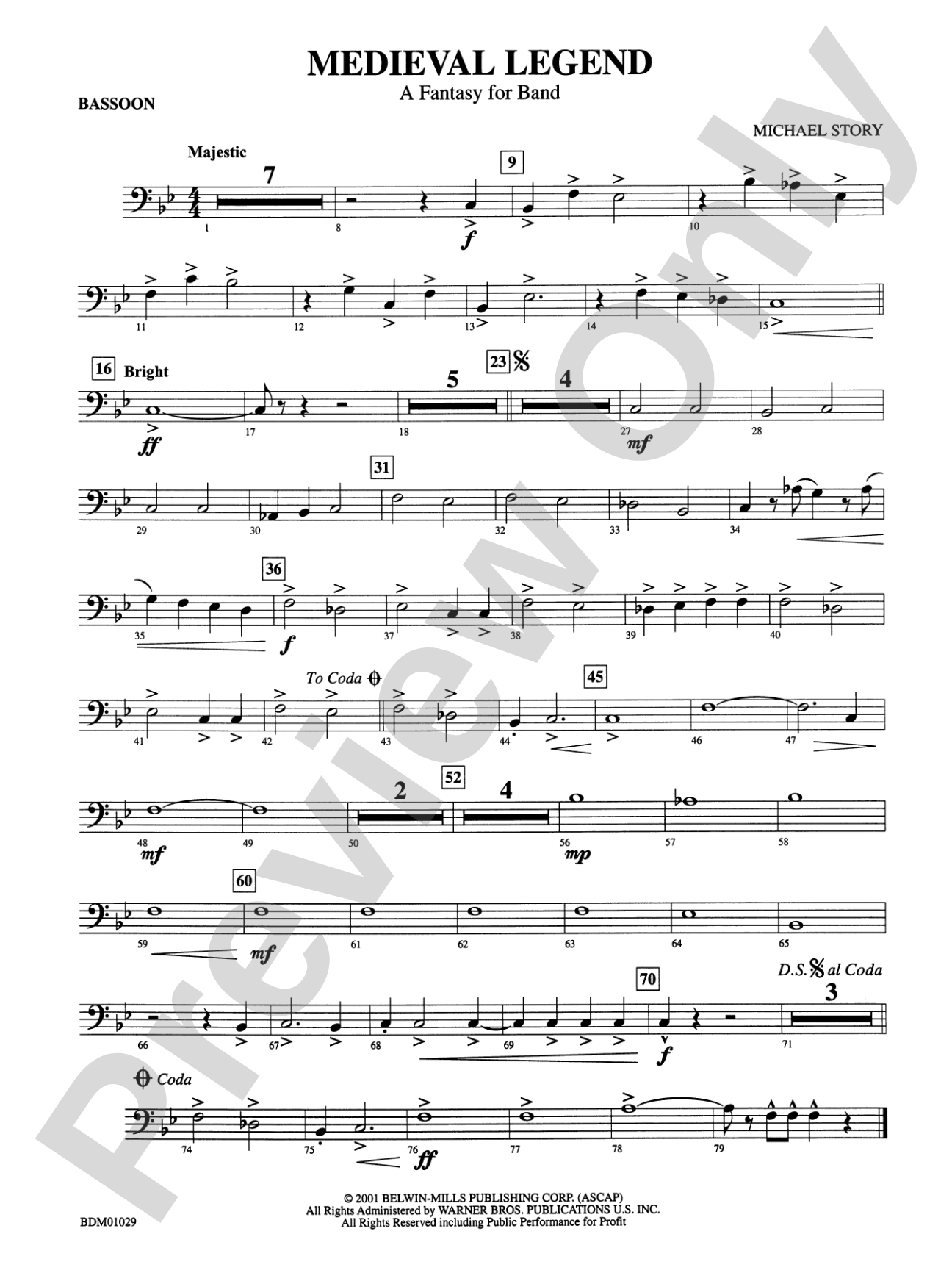 Medieval Legend (A Fantasy for Band): Bassoon
