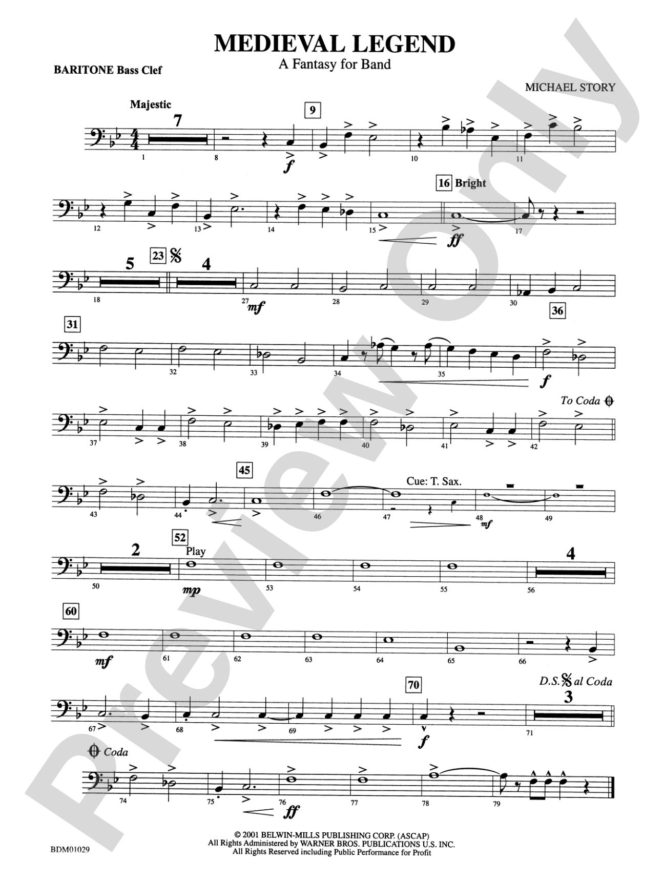 Medieval Legend (A Fantasy for Band): Baritone B.C.