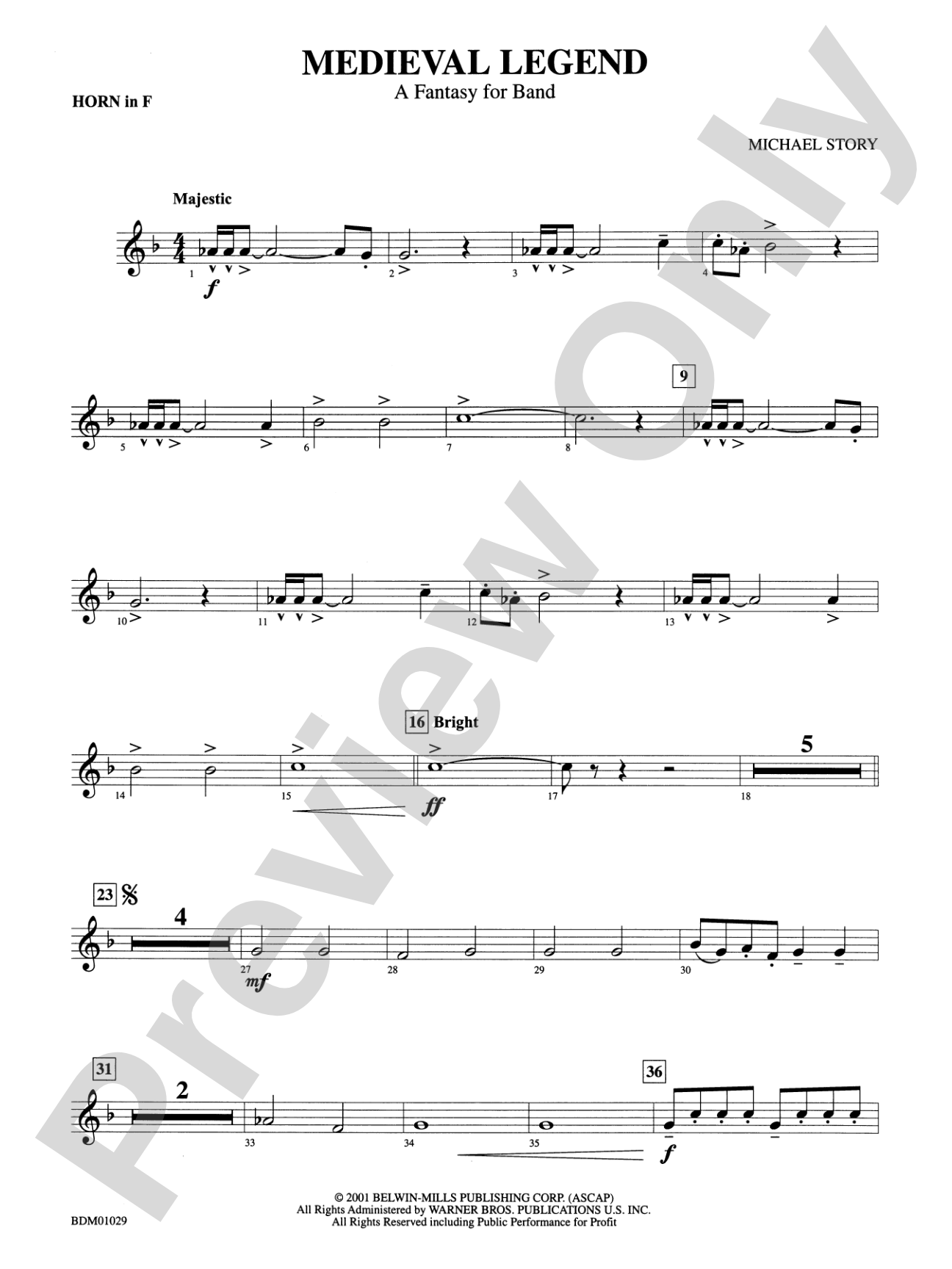 Medieval Legend (A Fantasy for Band): 1st F Horn