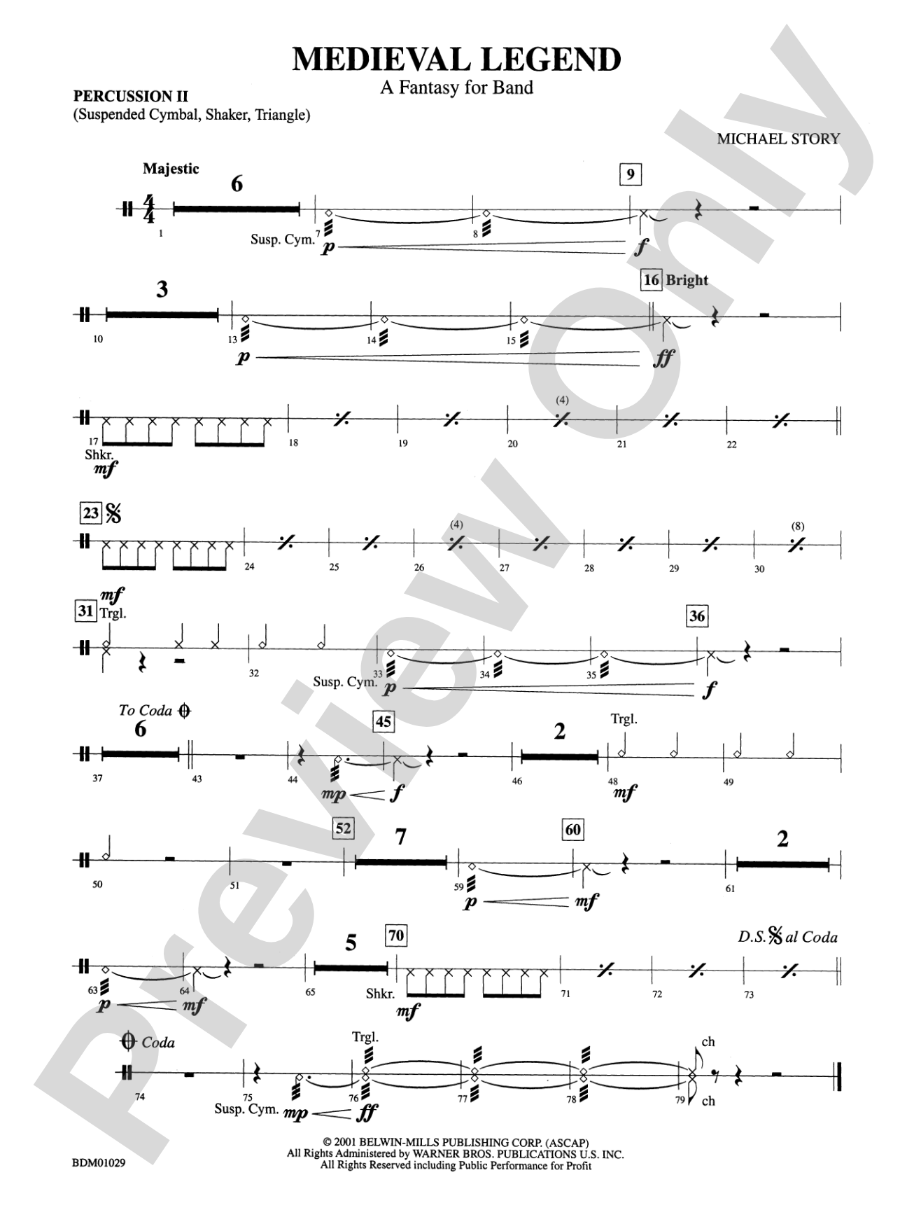Medieval Legend (A Fantasy for Band): 2nd Percussion