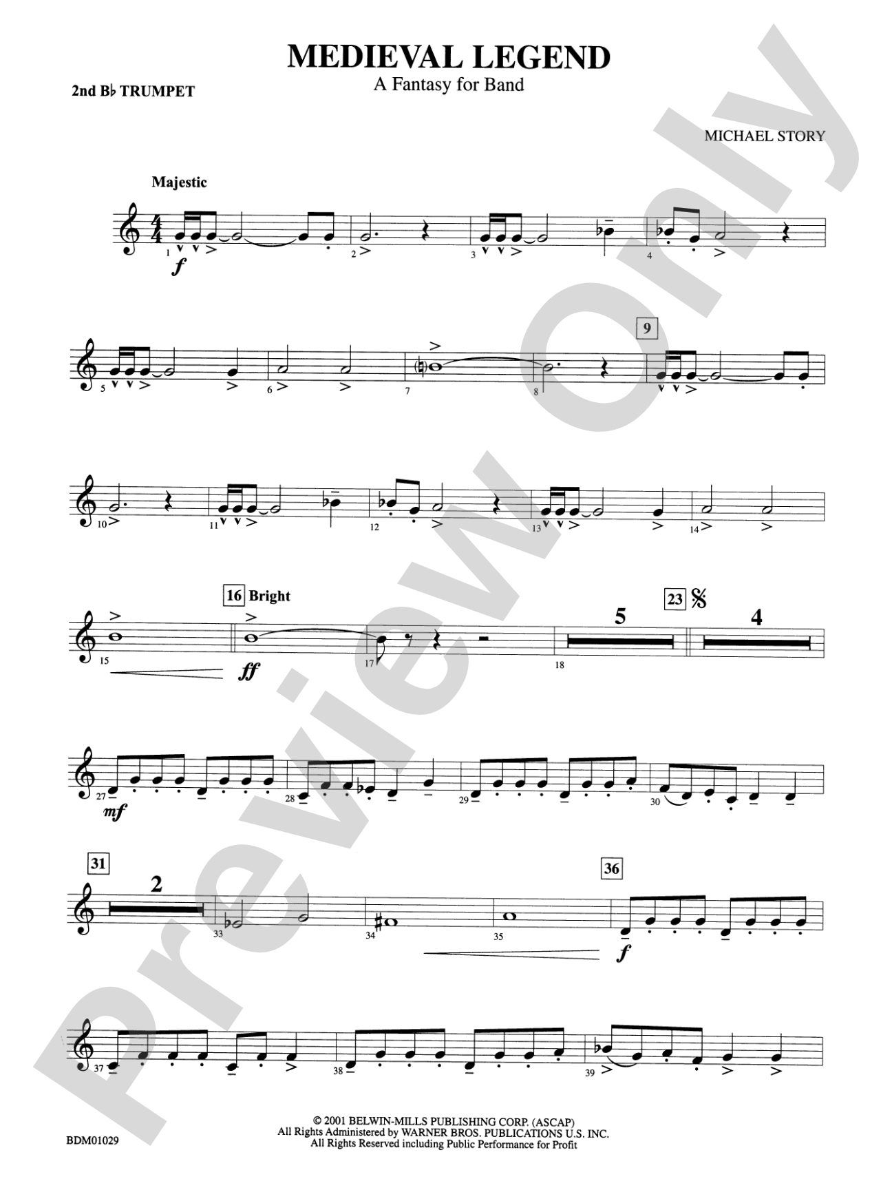 Medieval Legend (A Fantasy for Band): 2nd B-flat Trumpet