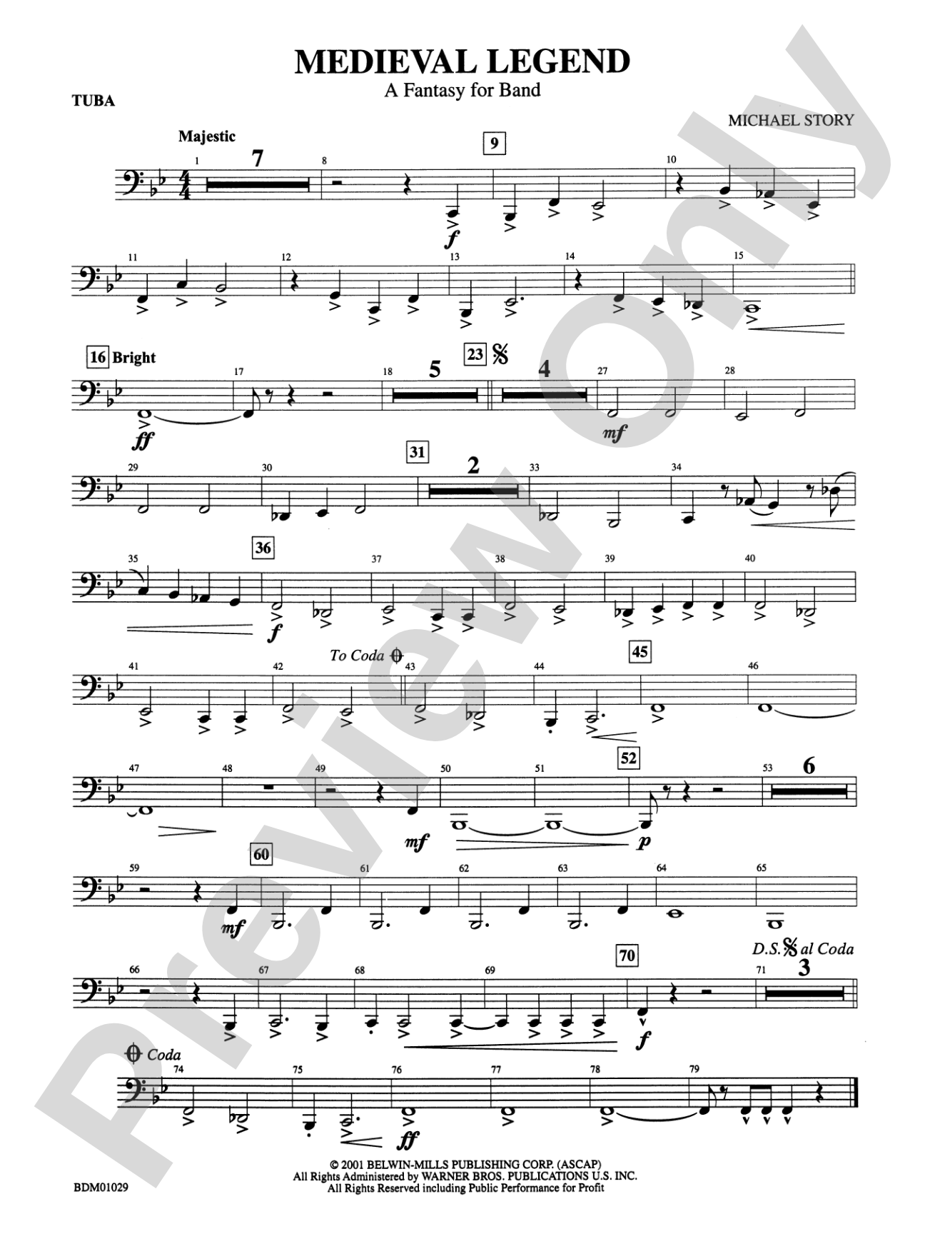 Medieval Legend (A Fantasy for Band): Tuba