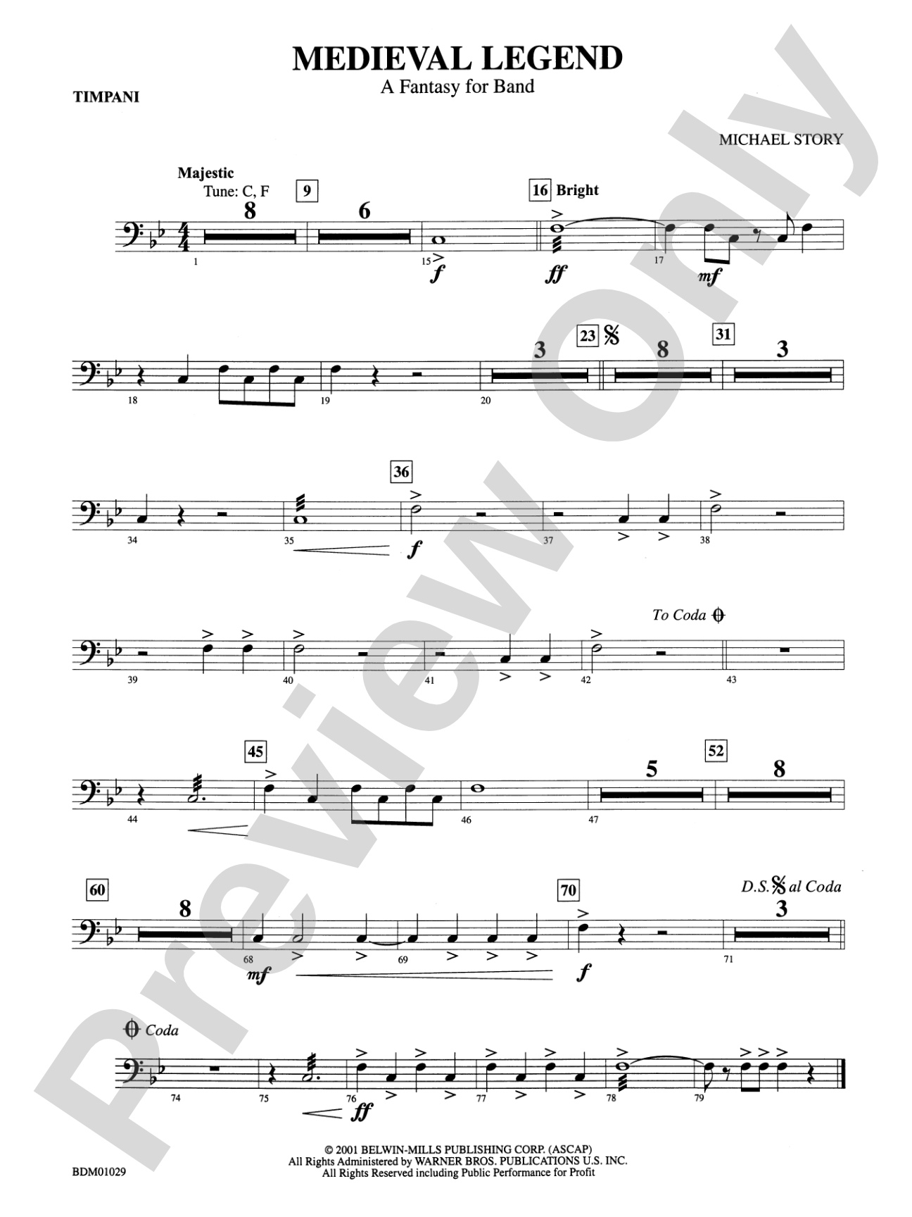 Medieval Legend (A Fantasy for Band): Timpani