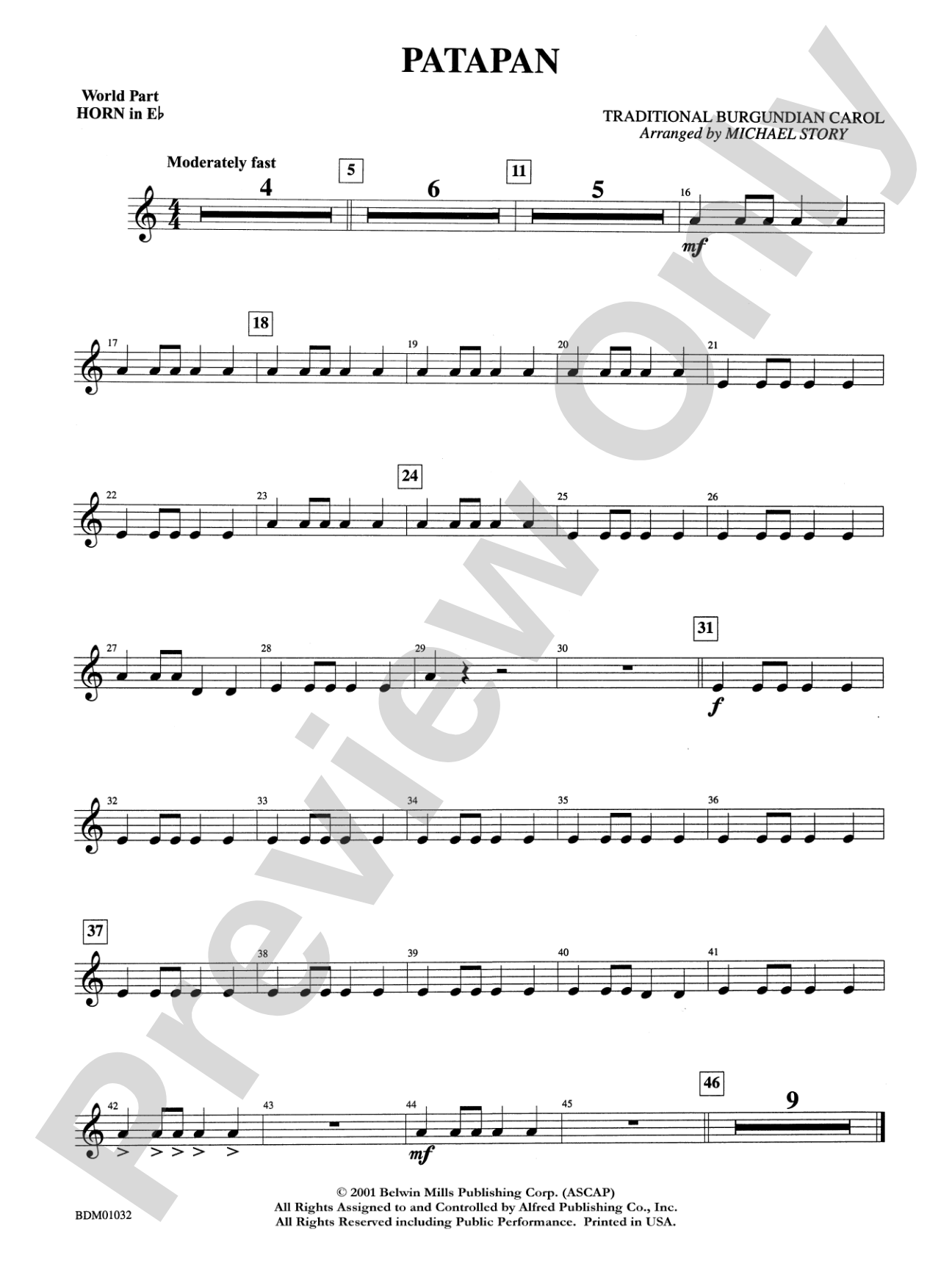 Patapan: WP 1st Horn in E-flat