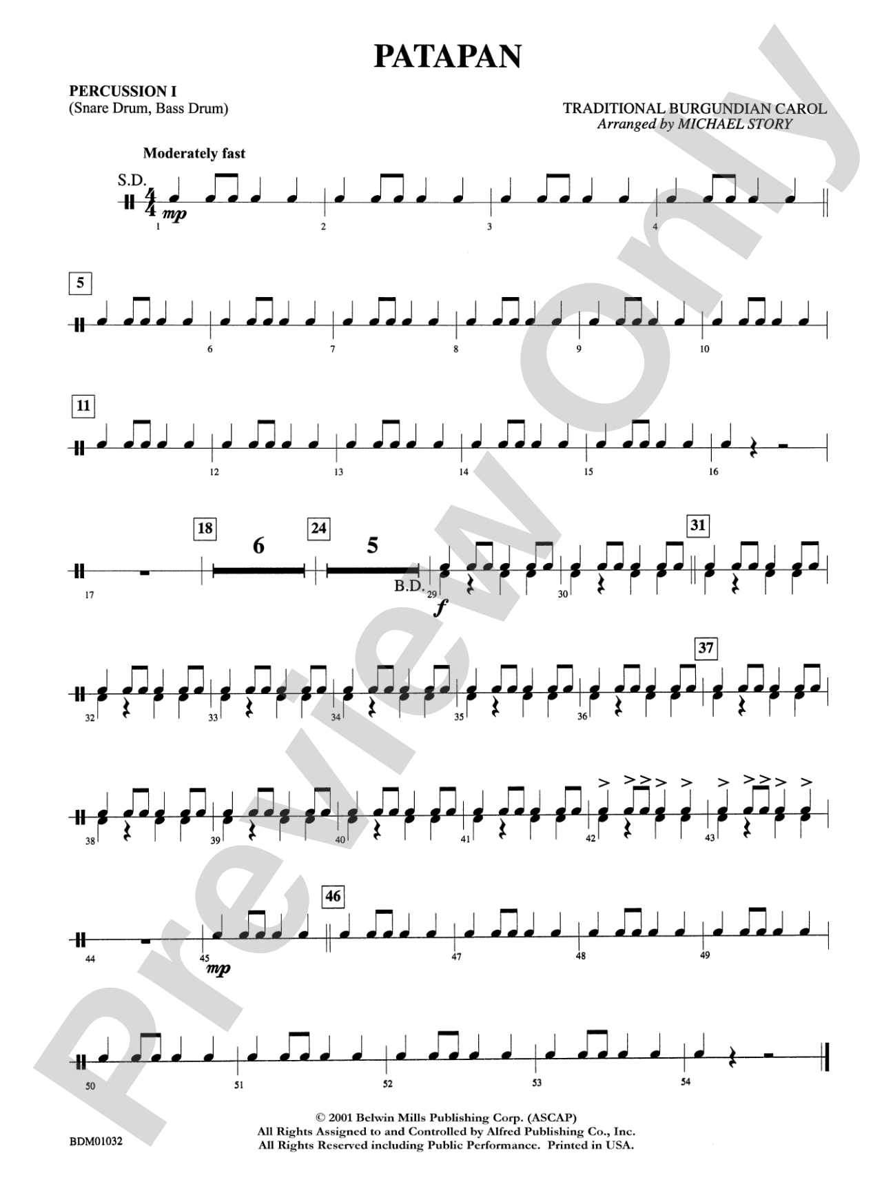 Patapan: 1st Percussion