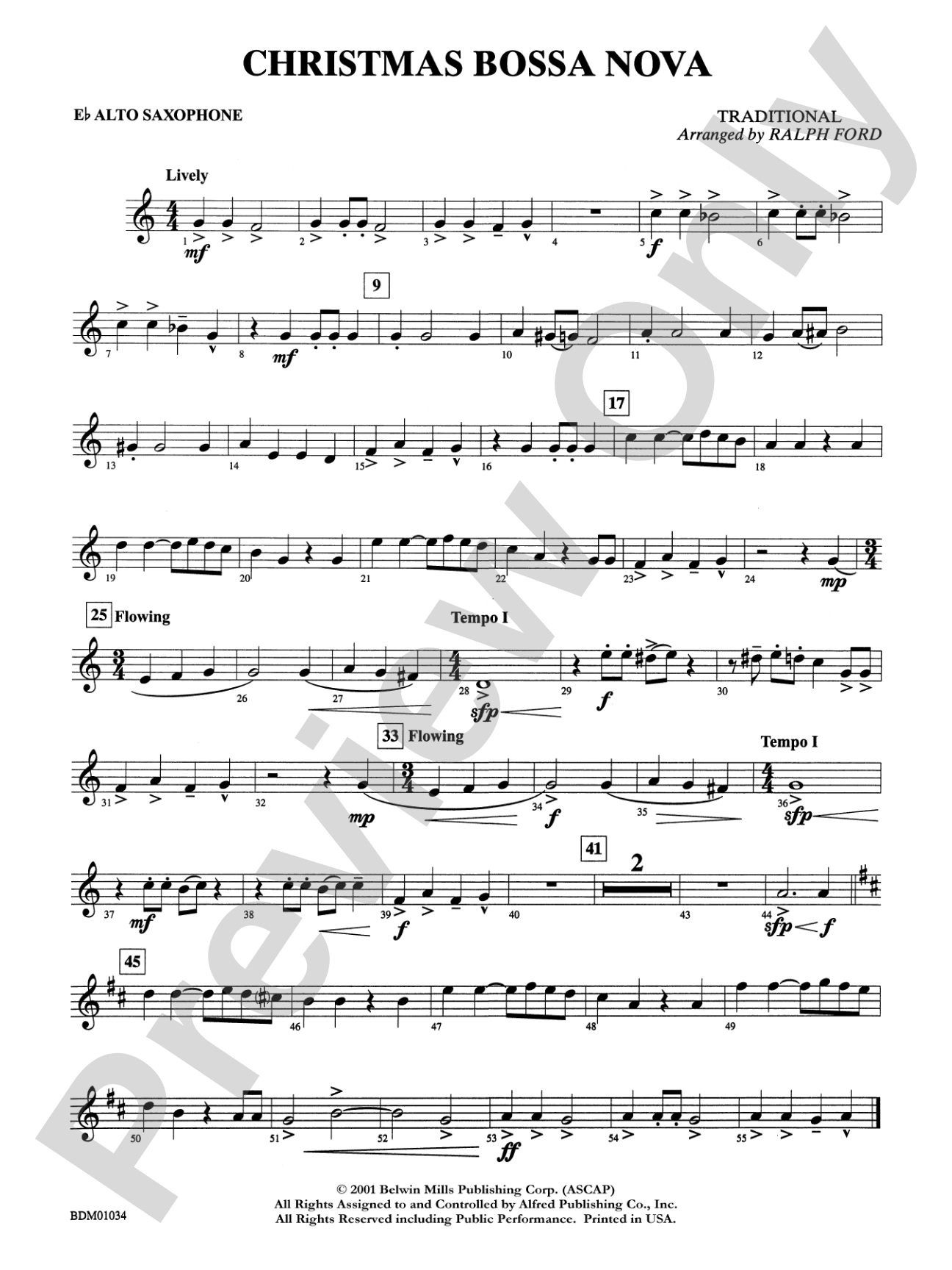 Christmas Bossa Nova: E-flat Alto Saxophone