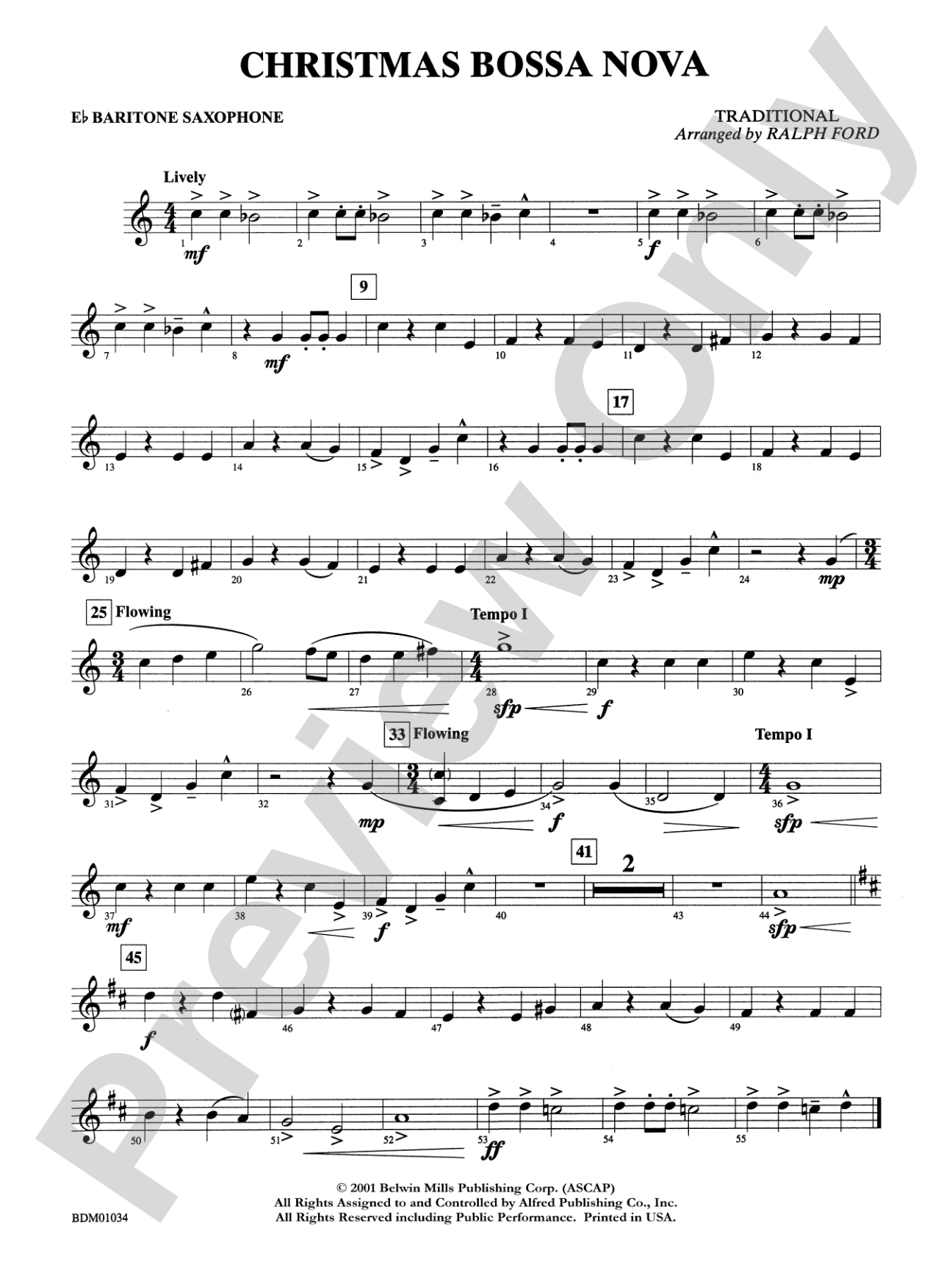 Christmas Bossa Nova: E-flat Baritone Saxophone