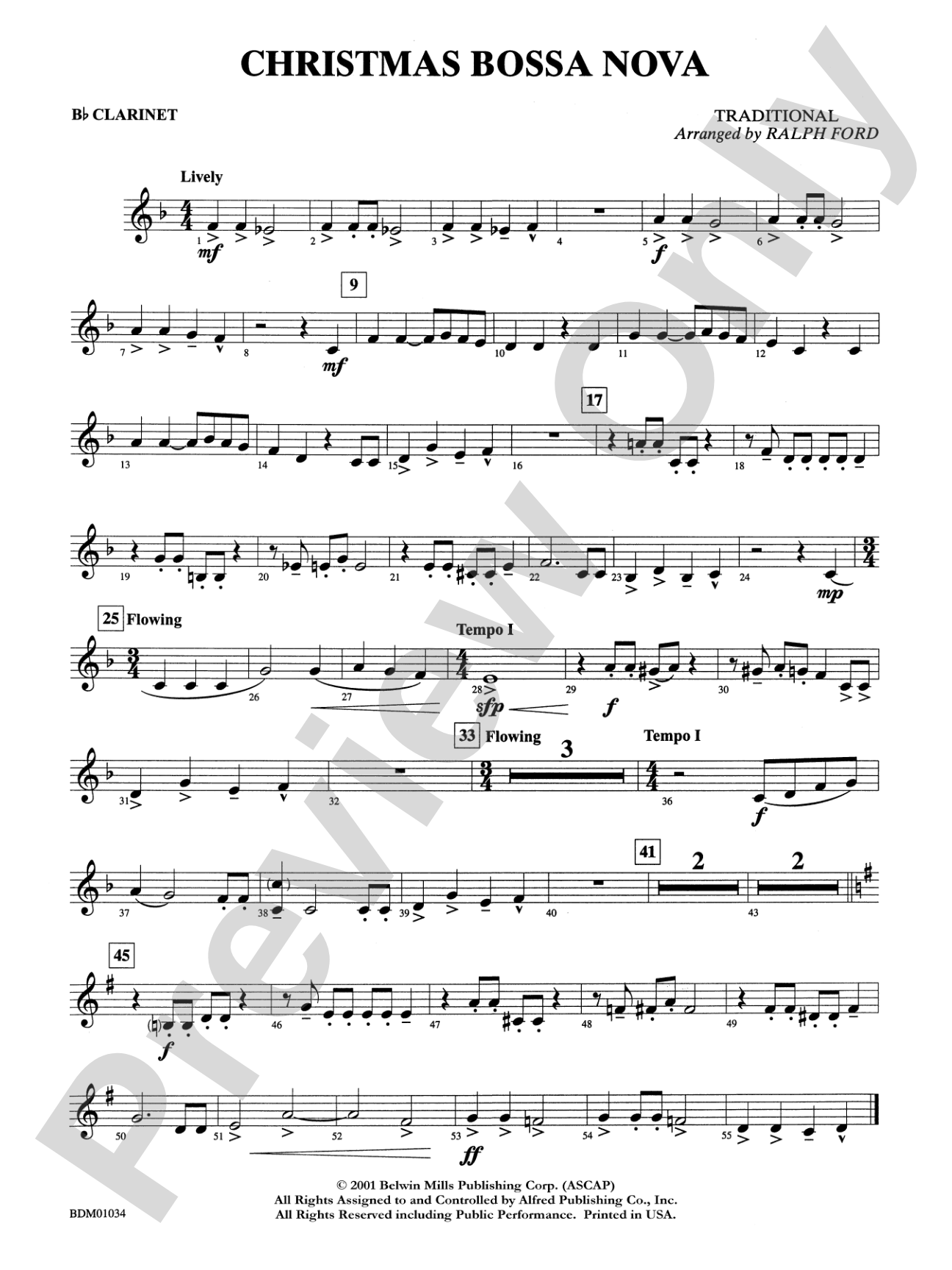 Christmas Bossa Nova: 1st B-flat Clarinet